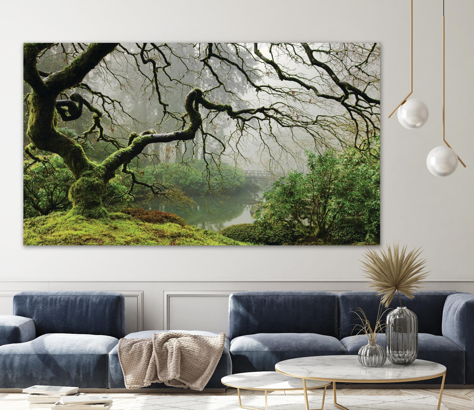 Garden Mist by Don Schwartz on GIANT ART - grey trees