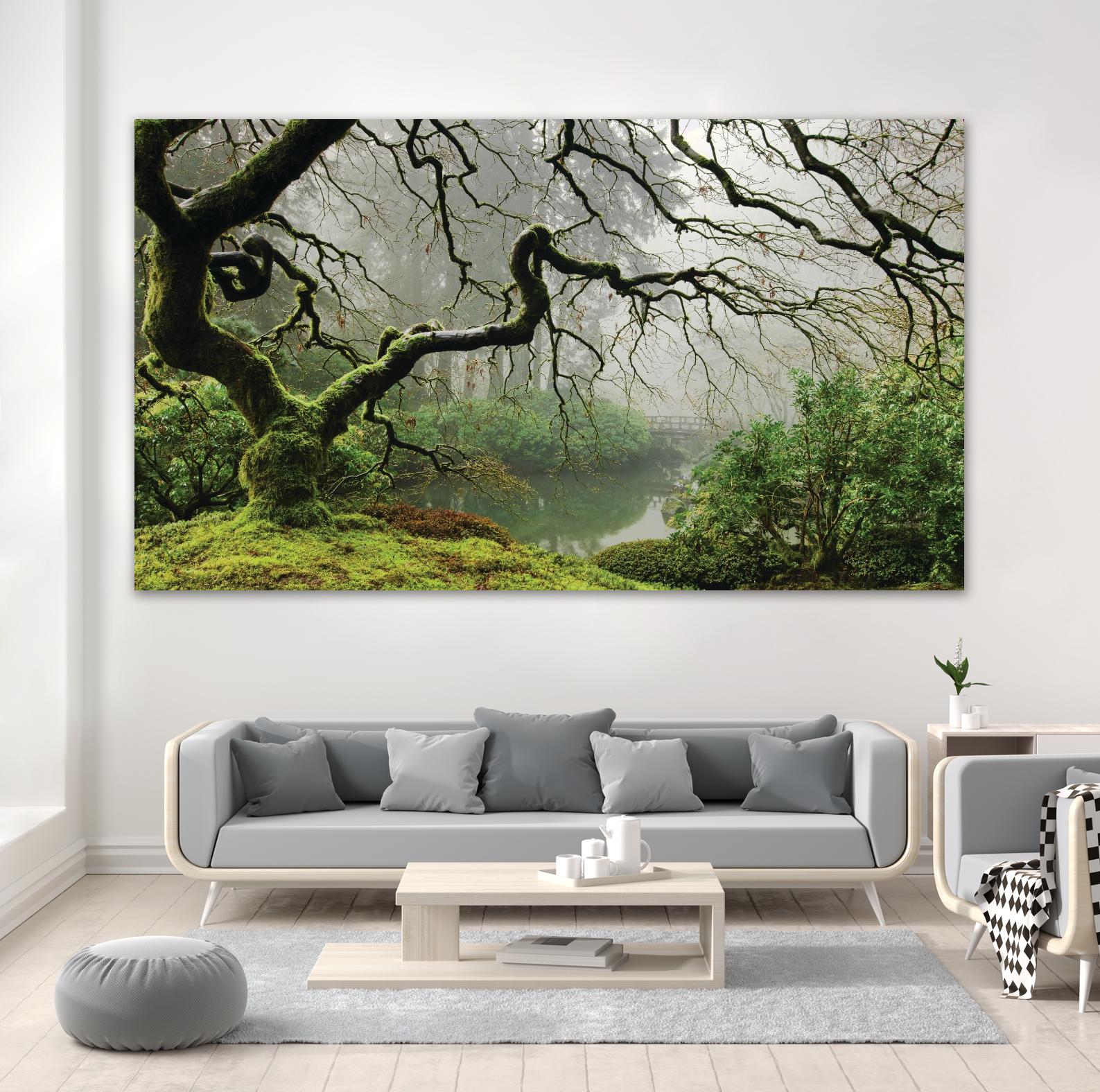 Garden Mist by Don Schwartz on GIANT ART - grey trees