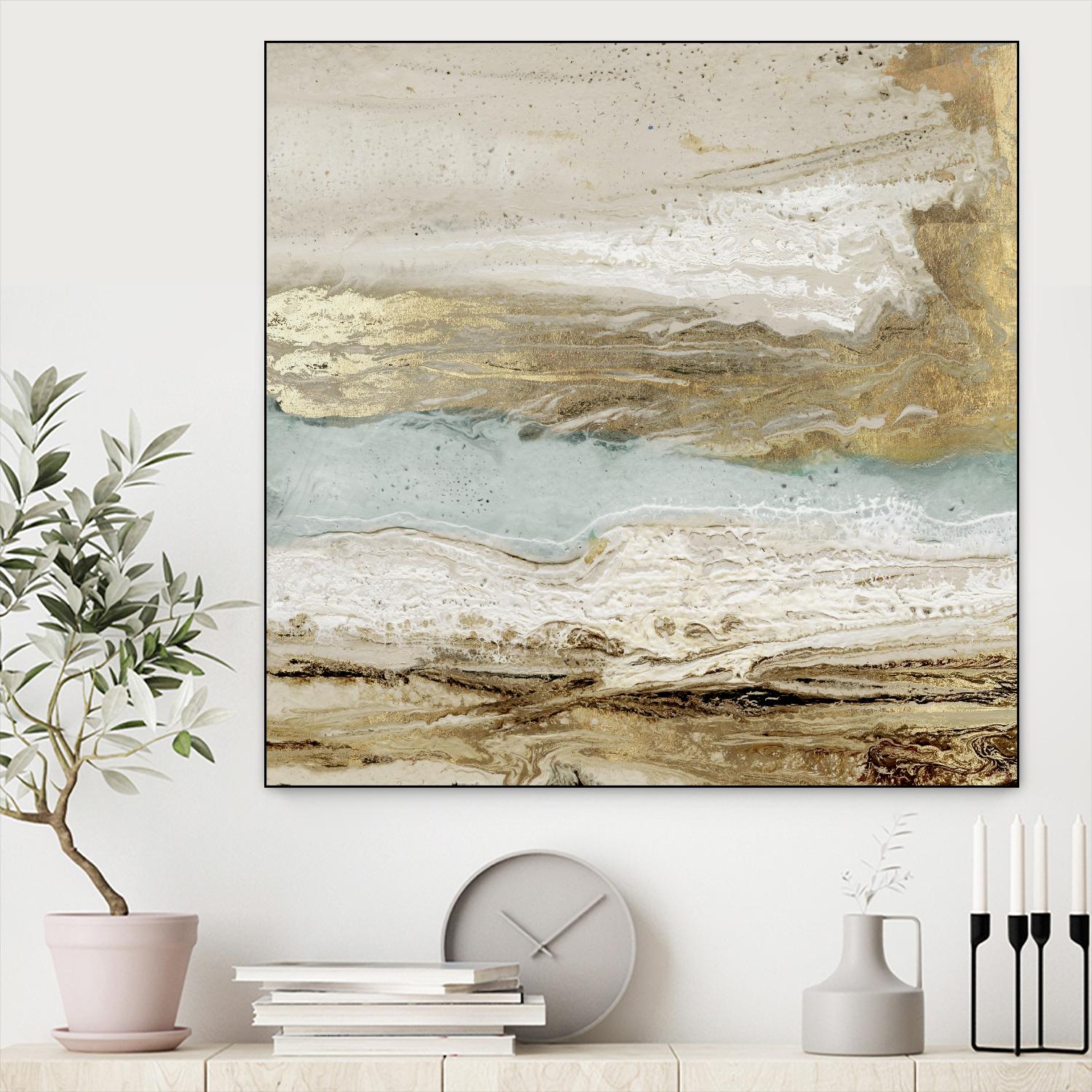 Playa Secreto II by Wendy Kroeker on GIANT ART - beige abstract