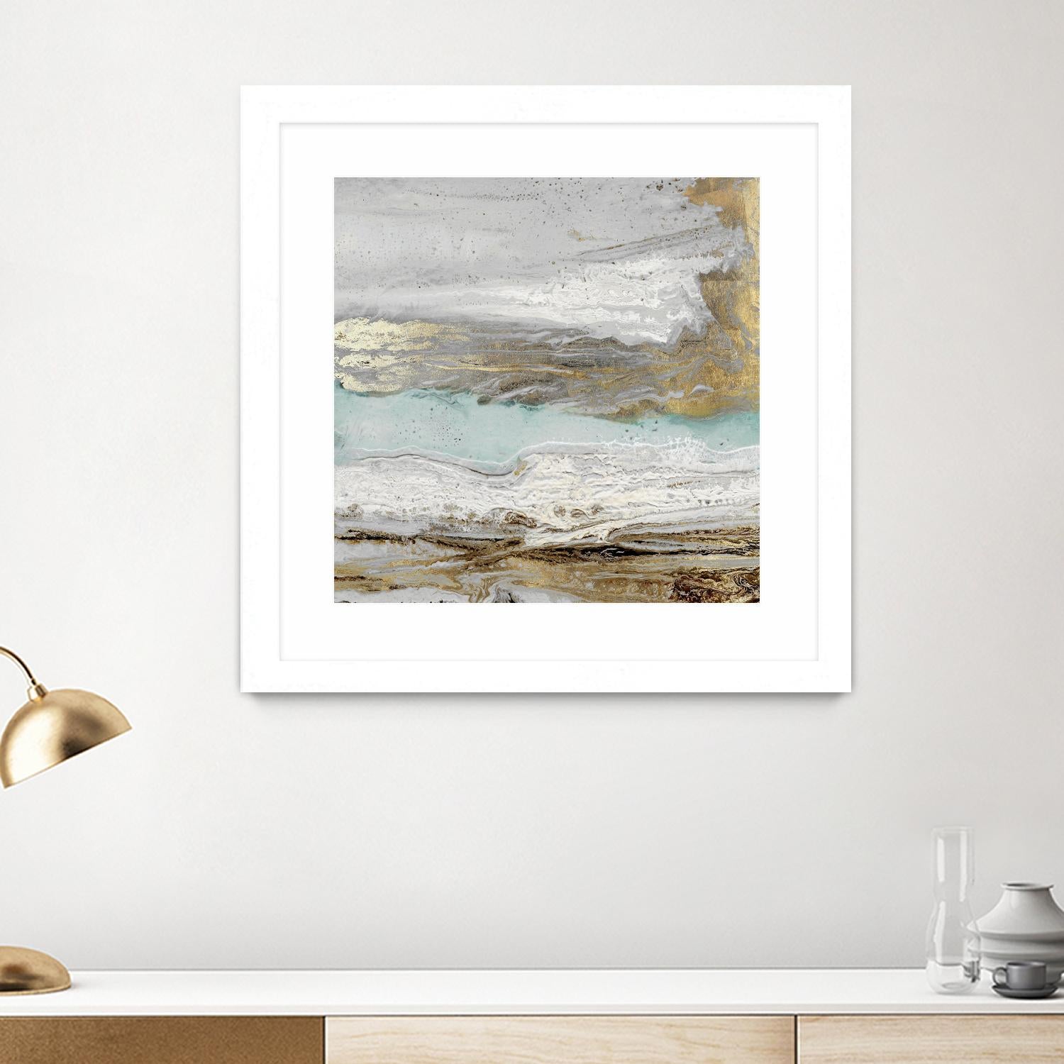 Playa Secreto II Teal Version by Wendy Kroeker on GIANT ART - blue abstract