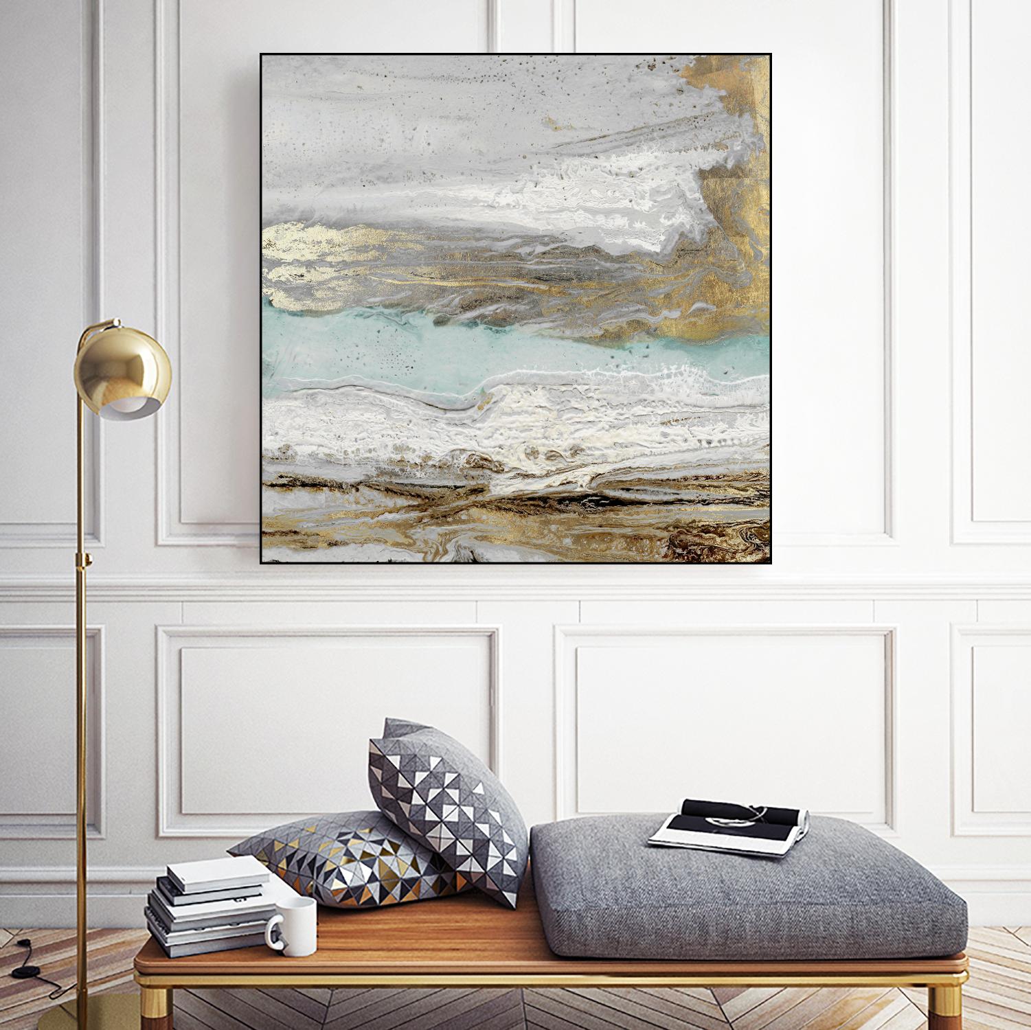 Playa Secreto II Teal Version by Wendy Kroeker on GIANT ART - blue abstract