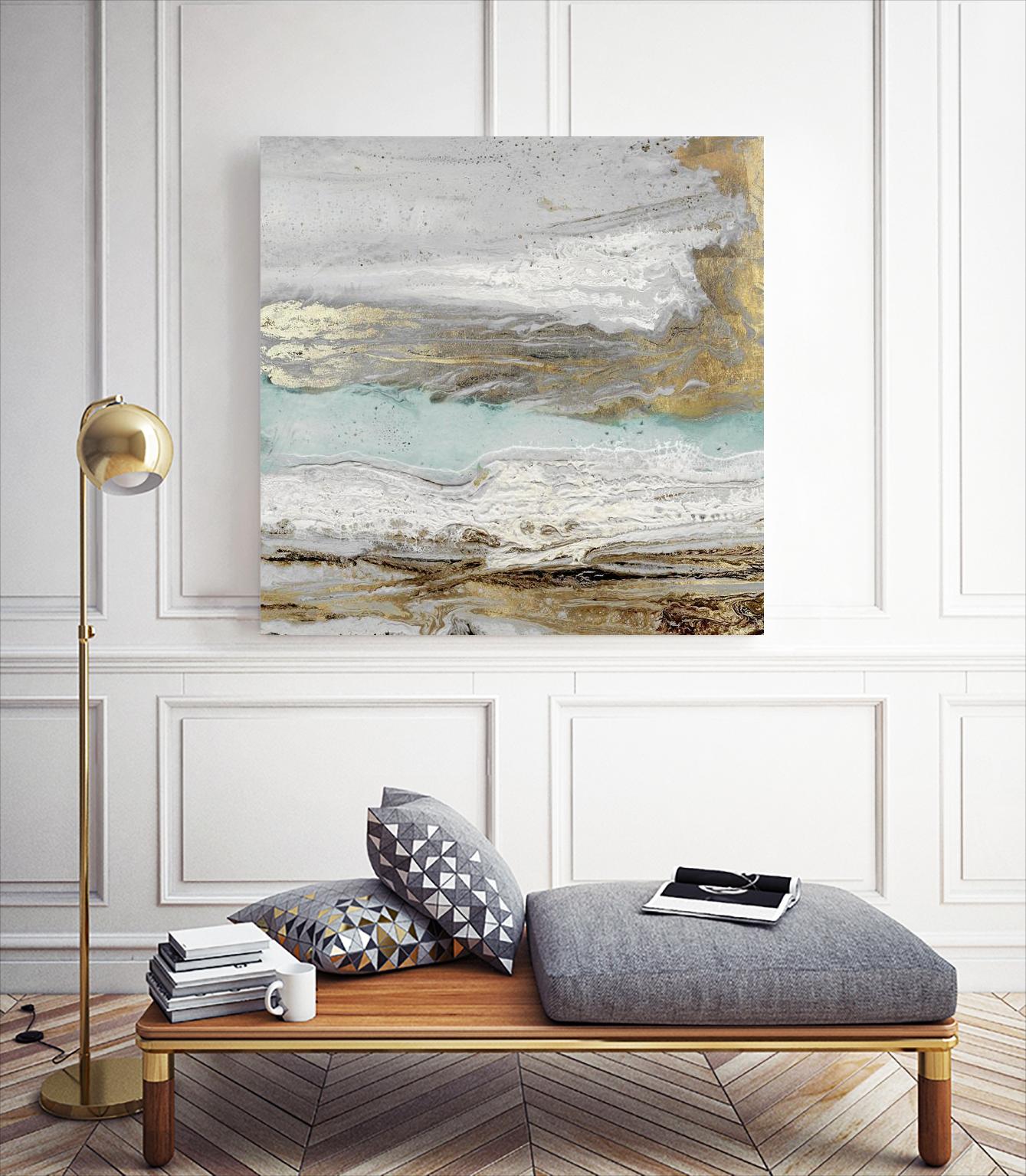 Playa Secreto II Teal Version by Wendy Kroeker on GIANT ART - blue abstract