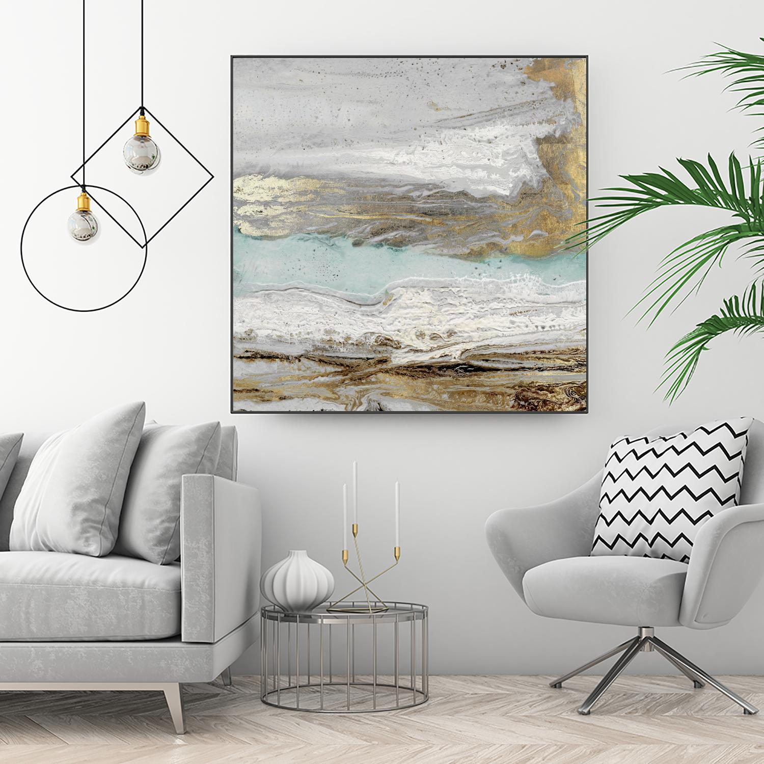 Playa Secreto II Teal Version by Wendy Kroeker on GIANT ART - blue abstract