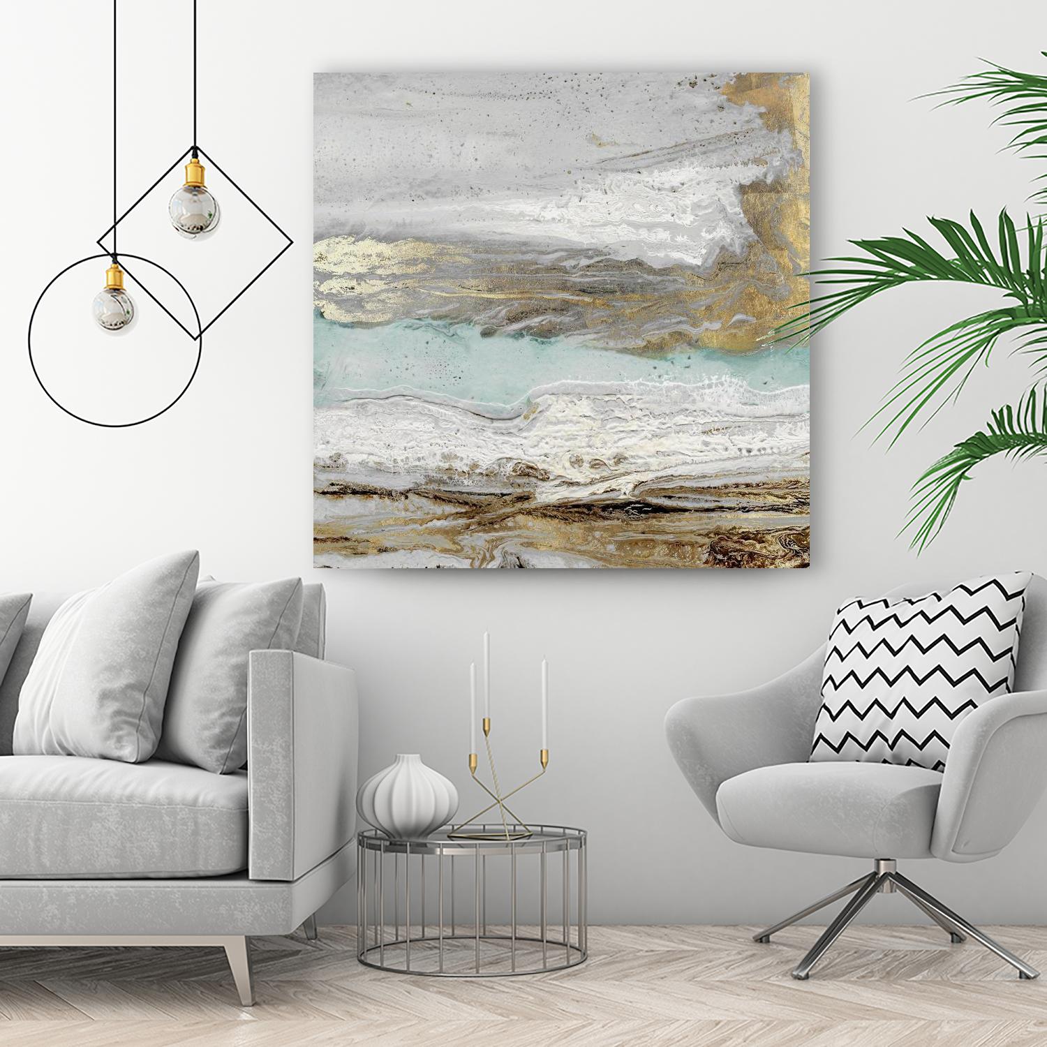 Playa Secreto II Teal Version by Wendy Kroeker on GIANT ART - blue abstract