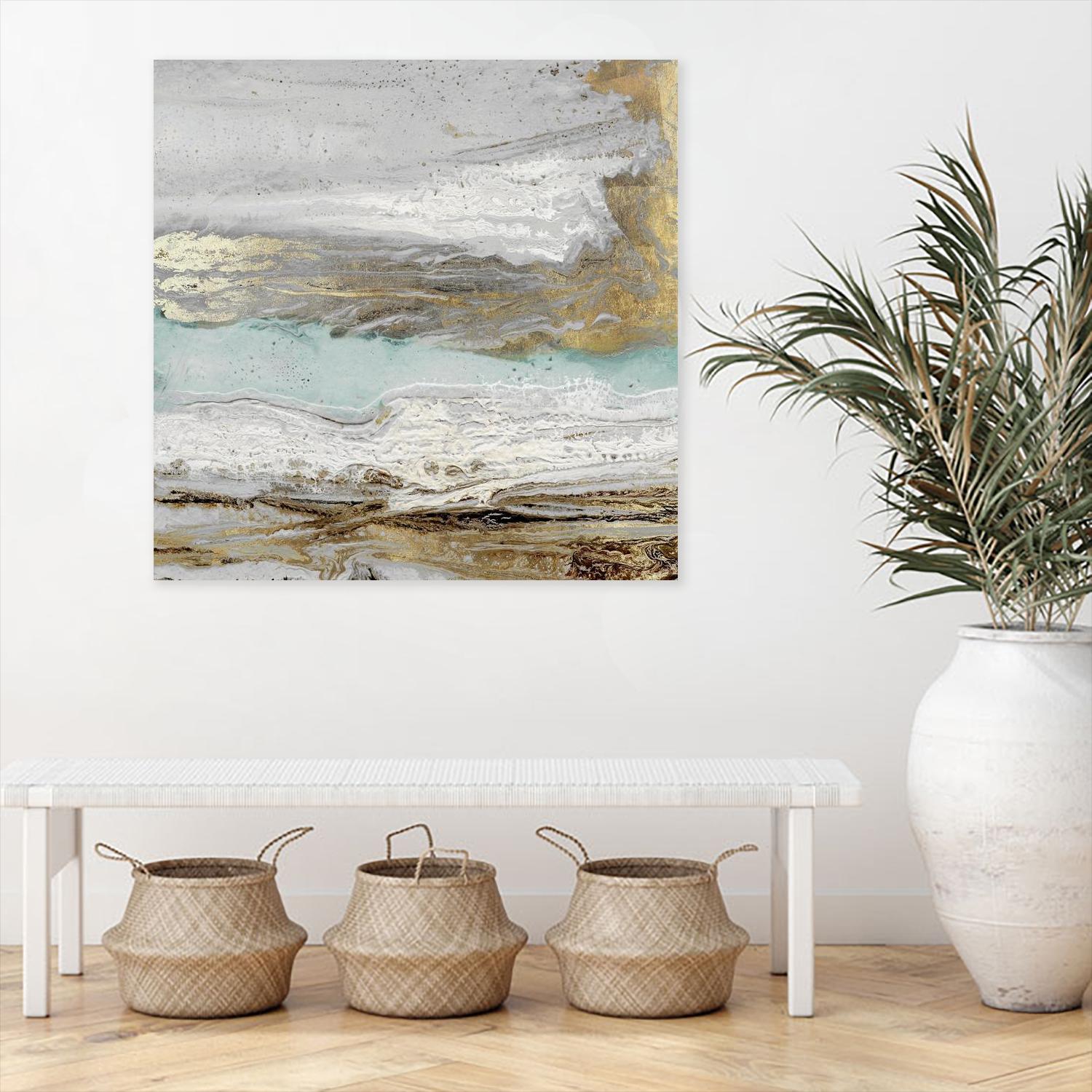 Playa Secreto II Teal Version by Wendy Kroeker on GIANT ART - blue abstract