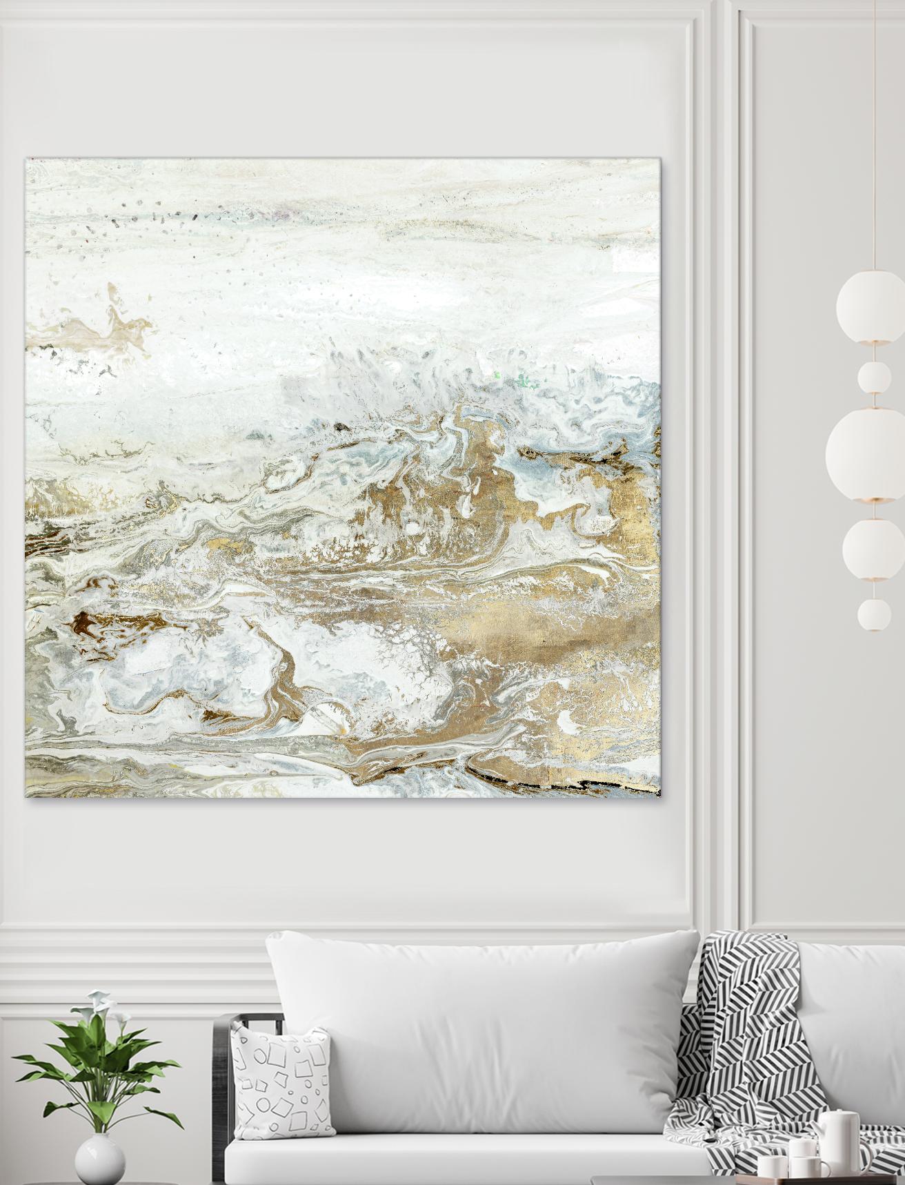 Geode II Teal Version by Wendy Kroeker on GIANT ART - gold abstract