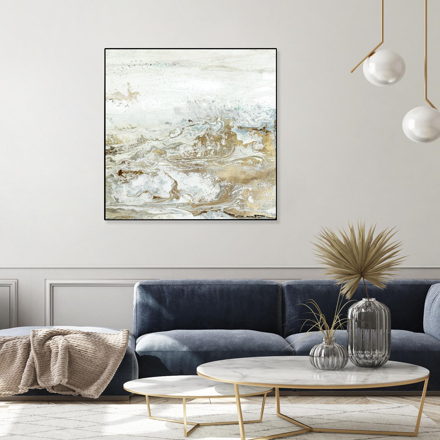 Geode II Teal Version by Wendy Kroeker on GIANT ART - gold abstract