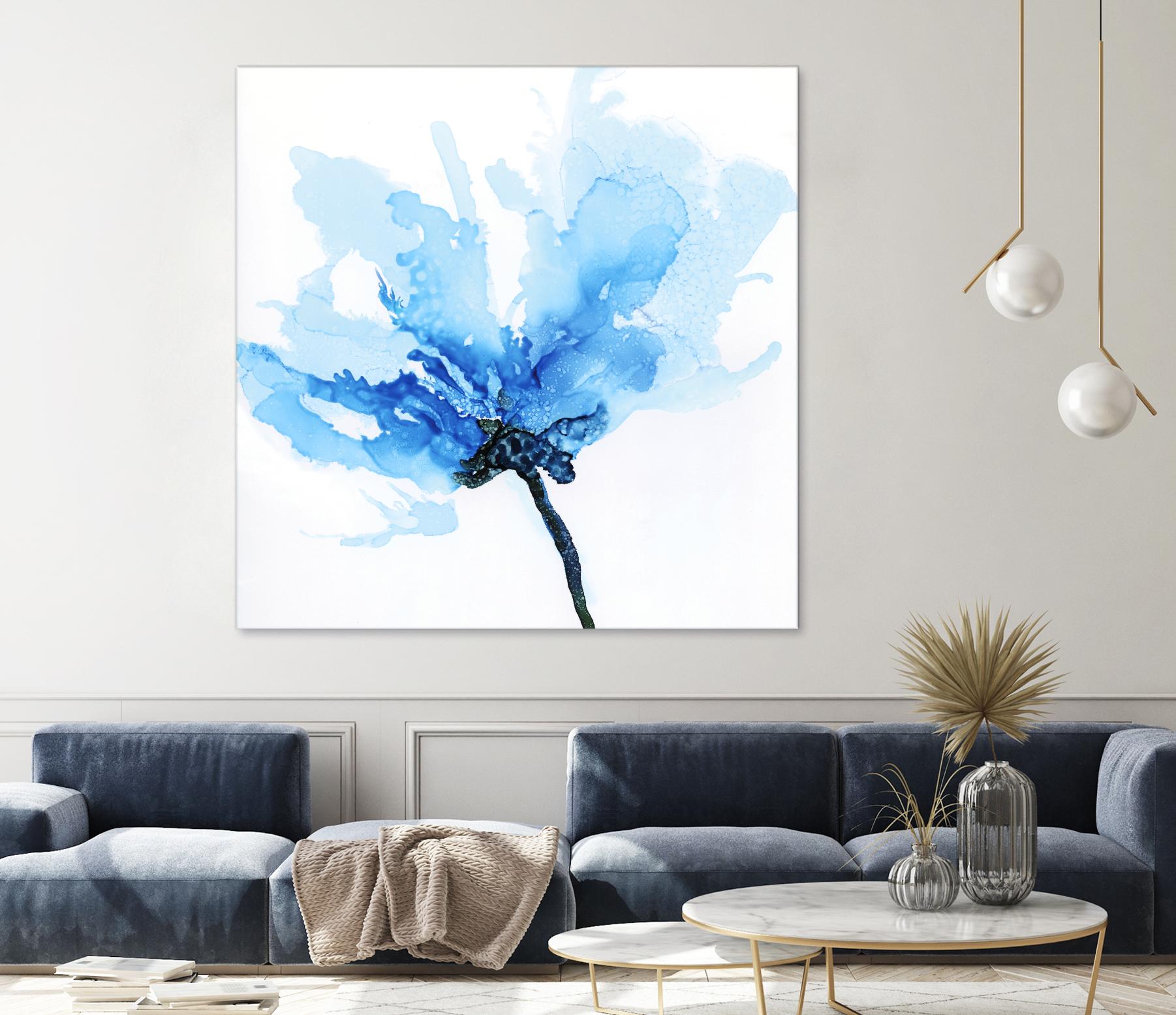 Blue Poppy II by Wendy Kroeker on GIANT ART - white floral