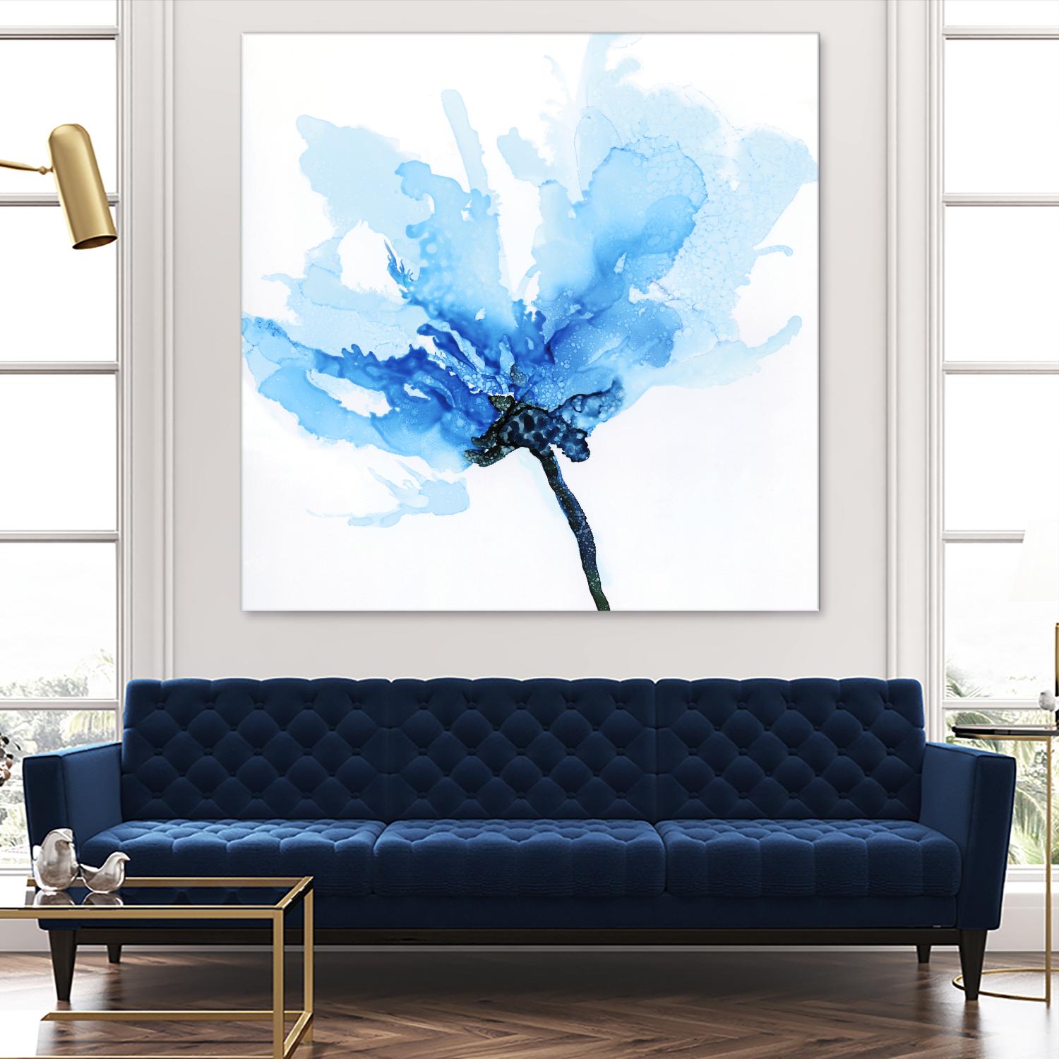 Blue Poppy II by Wendy Kroeker on GIANT ART - white floral