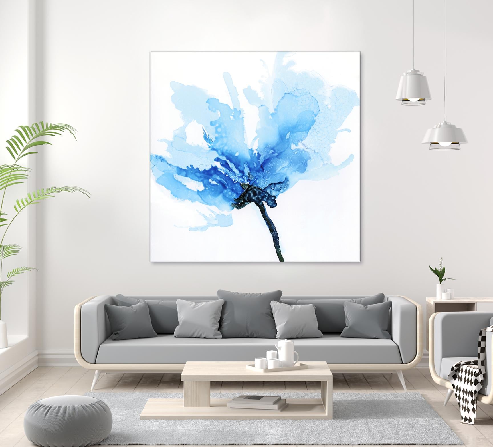 Blue Poppy II by Wendy Kroeker on GIANT ART - white floral