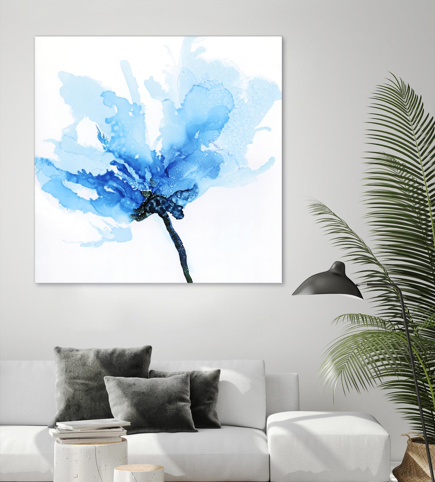 Blue Poppy II by Wendy Kroeker on GIANT ART - white floral