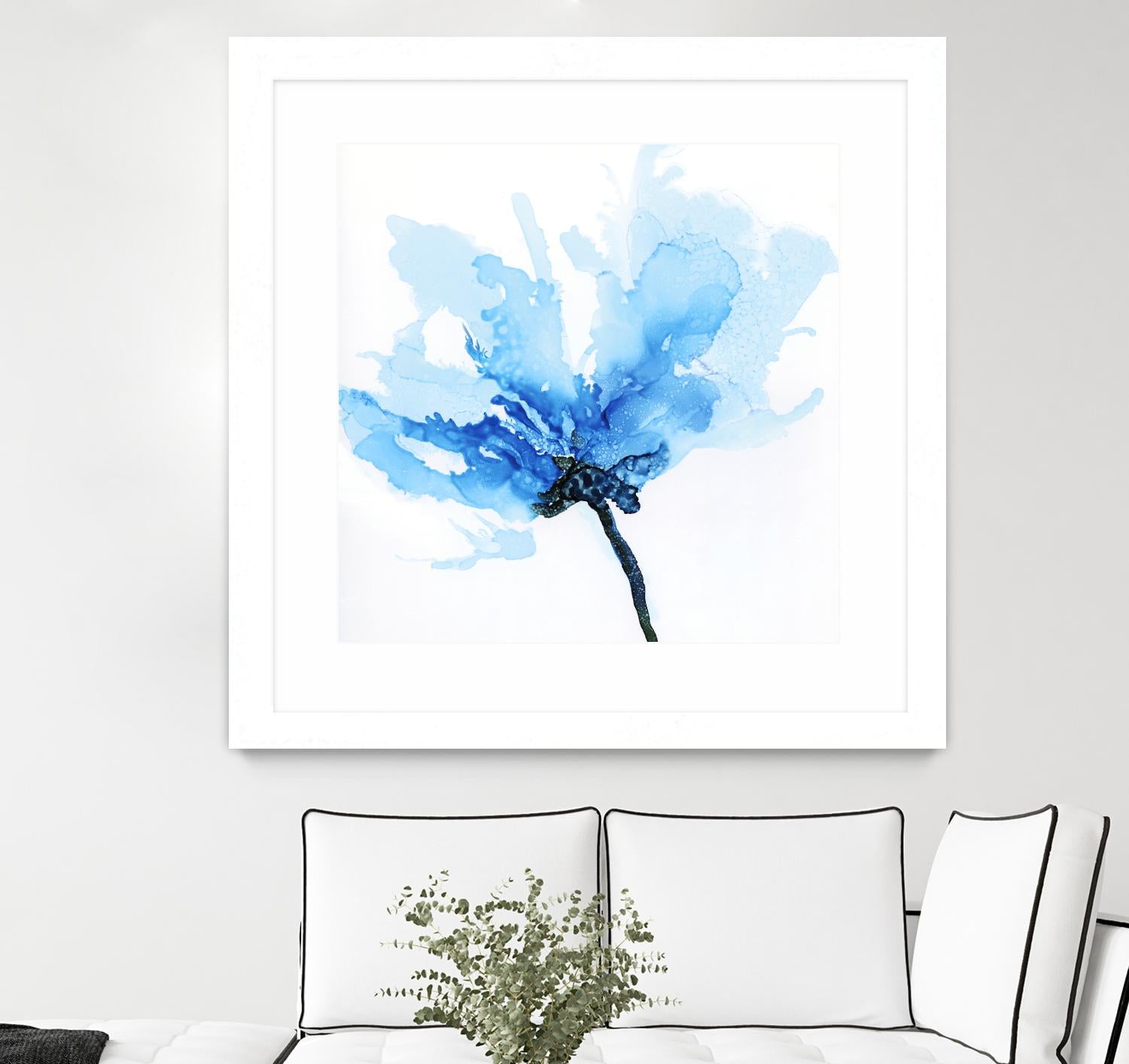Blue Poppy II by Wendy Kroeker on GIANT ART - white floral