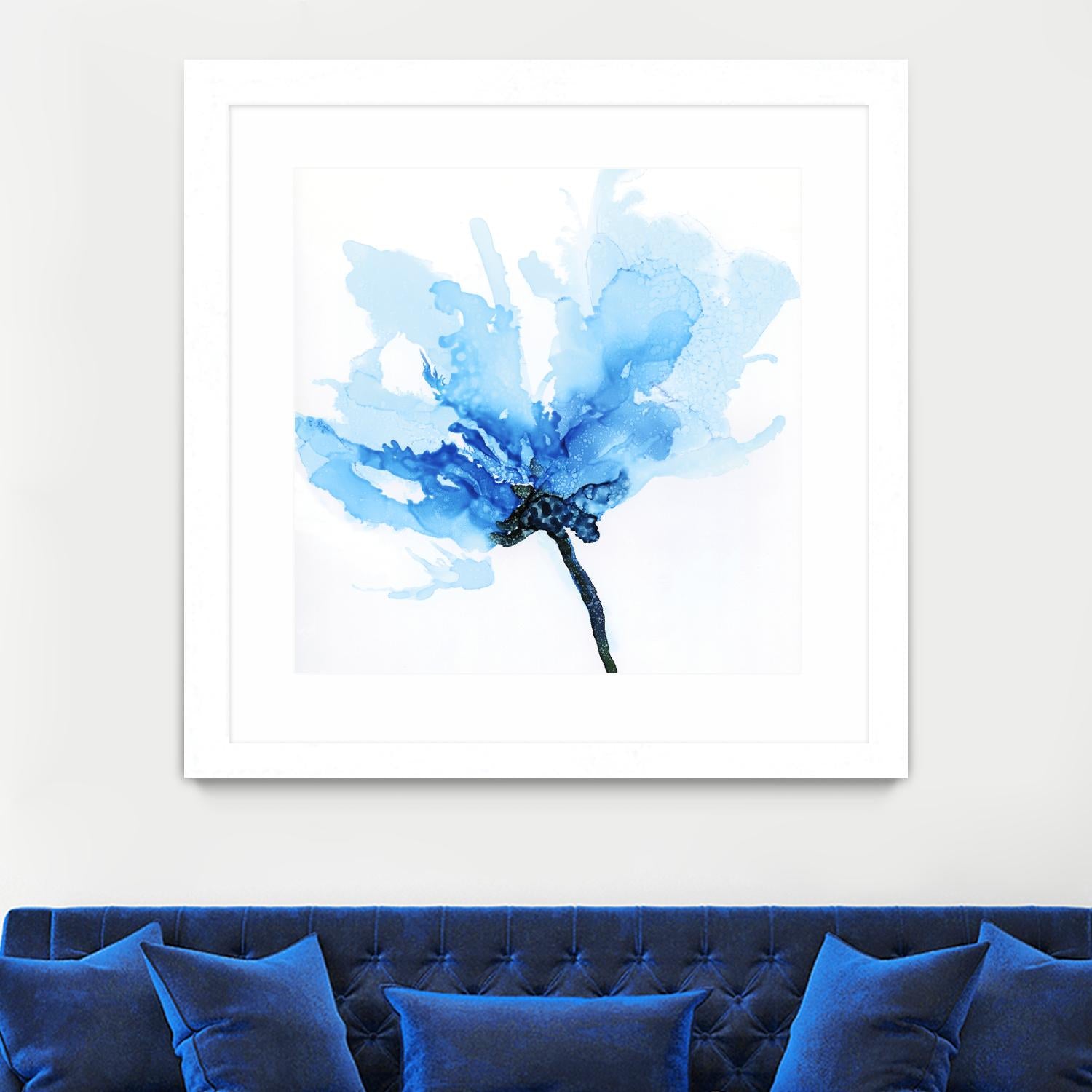 Blue Poppy II by Wendy Kroeker on GIANT ART - white floral