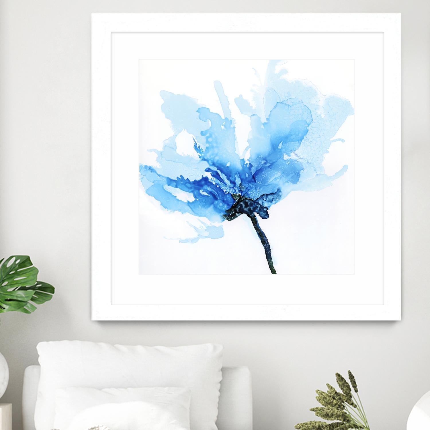 Blue Poppy II by Wendy Kroeker on GIANT ART - white floral
