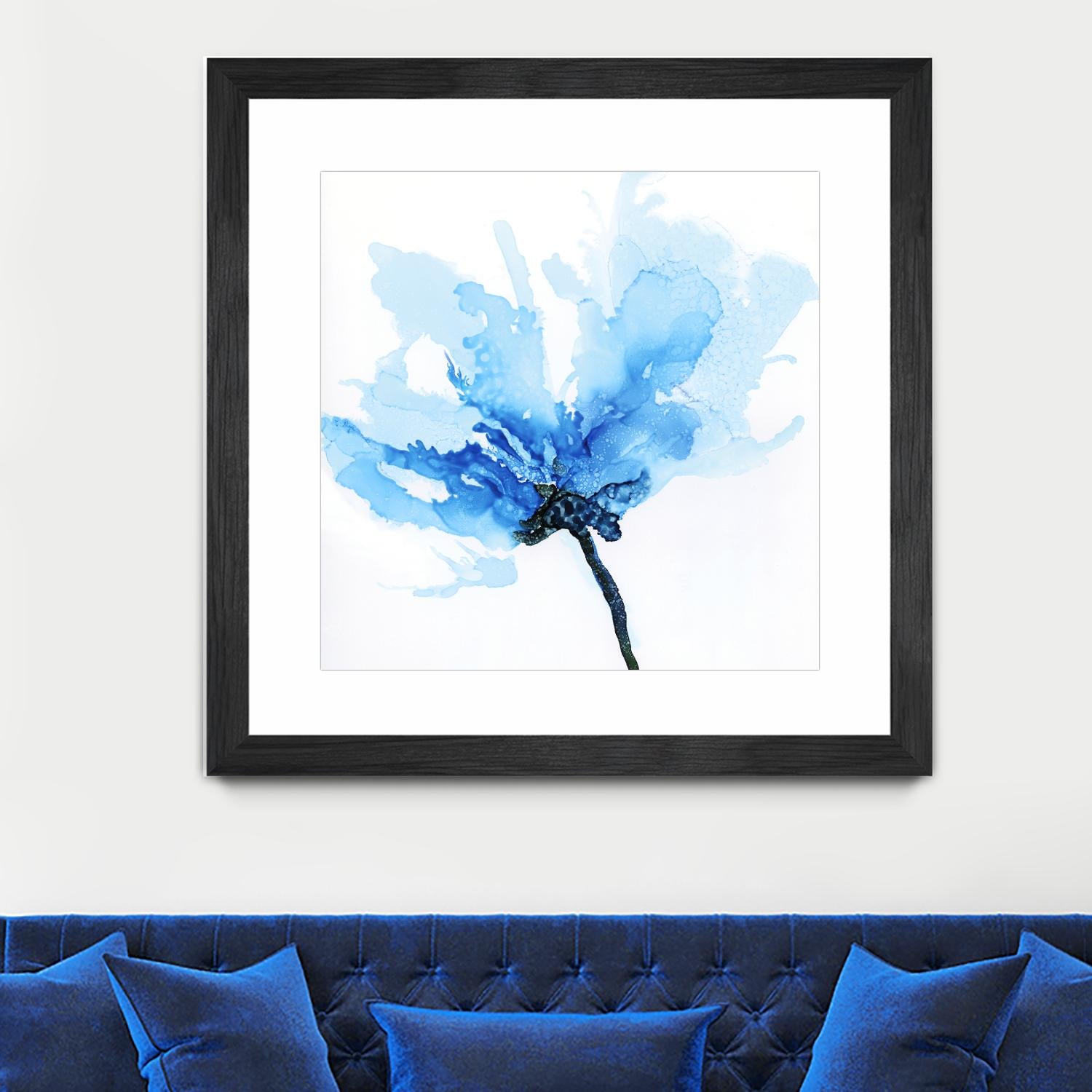 Blue Poppy II by Wendy Kroeker on GIANT ART - white floral