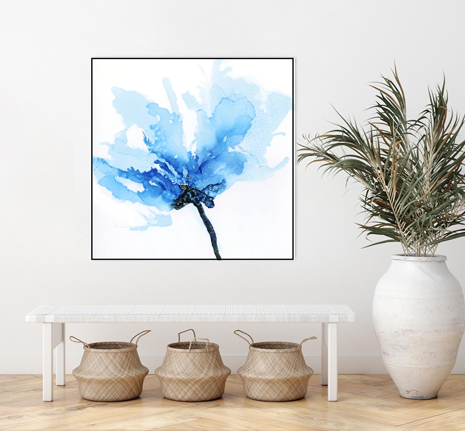 Blue Poppy II by Wendy Kroeker on GIANT ART - white floral