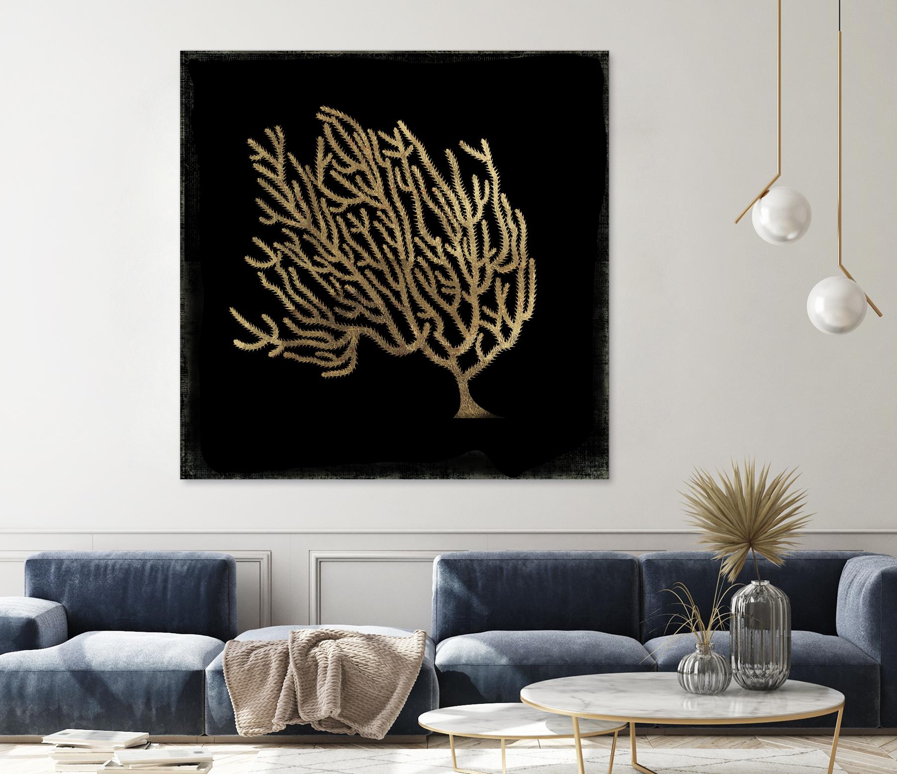 Gold Coral II by Aimee Wilson on GIANT ART - gold nautical