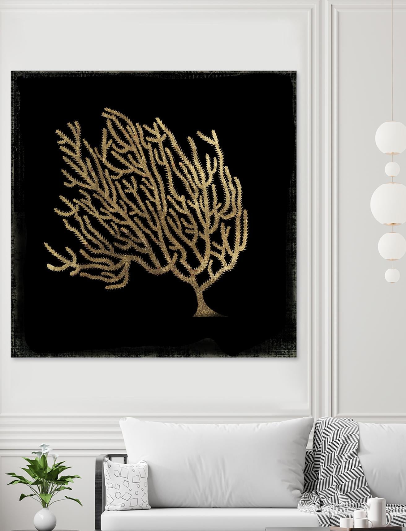 Gold Coral II by Aimee Wilson on GIANT ART - gold nautical