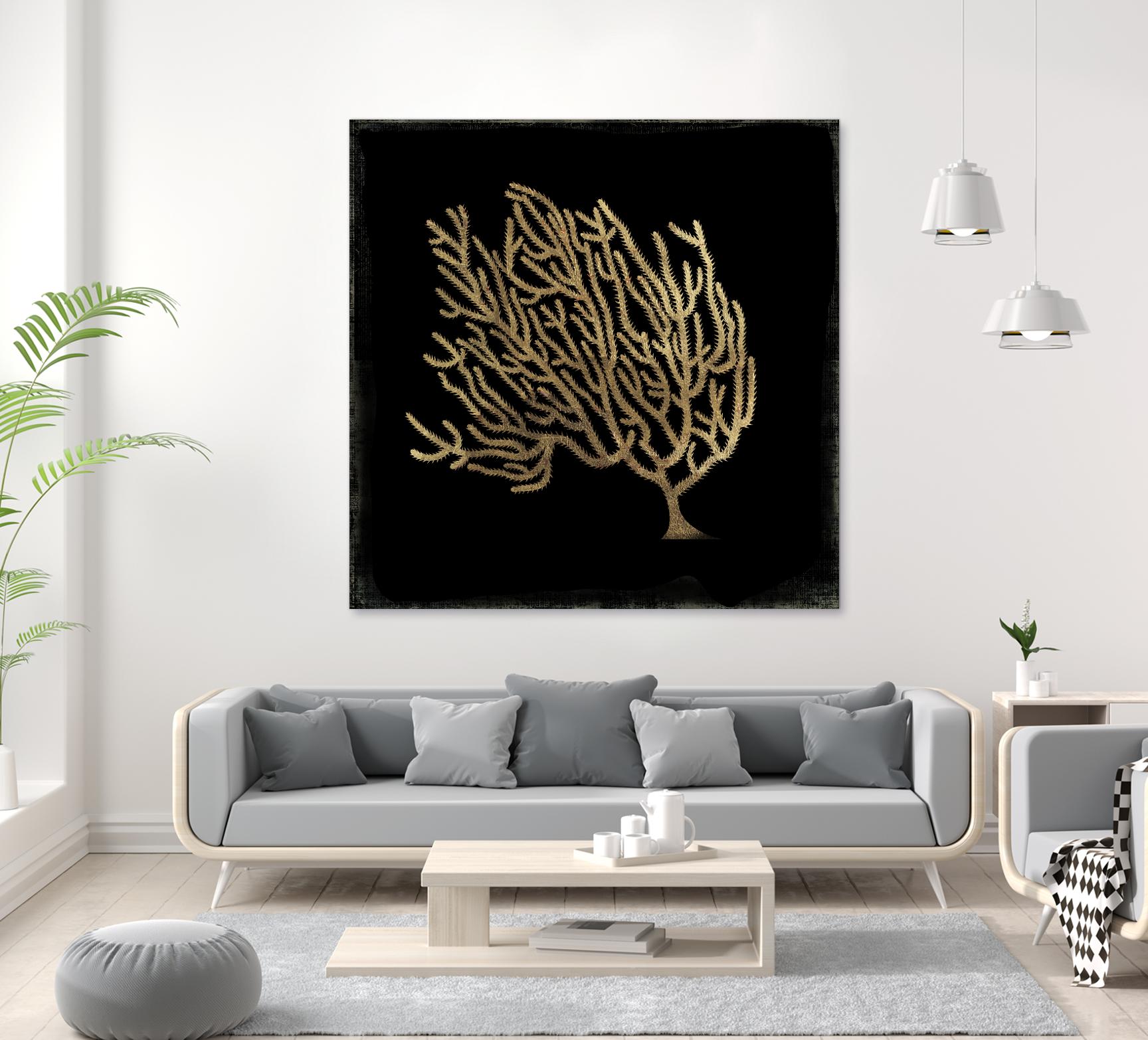Gold Coral II by Aimee Wilson on GIANT ART - gold nautical