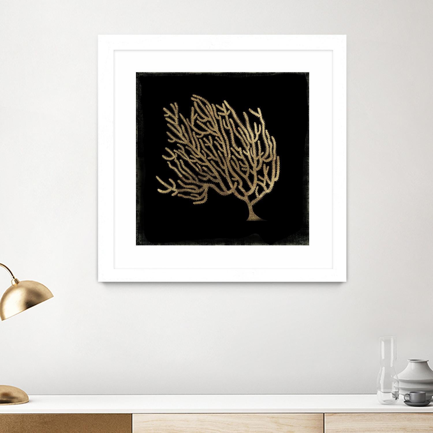 Gold Coral II by Aimee Wilson on GIANT ART - gold nautical