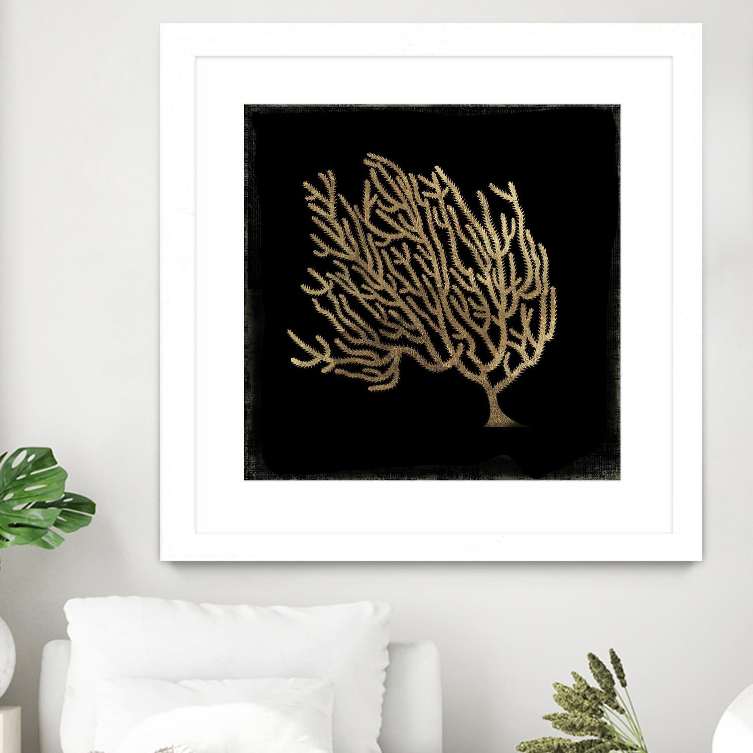 Gold Coral II by Aimee Wilson on GIANT ART - gold nautical