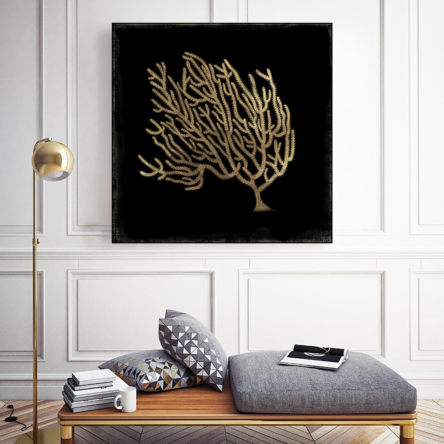 Gold Coral II by Aimee Wilson on GIANT ART - gold nautical