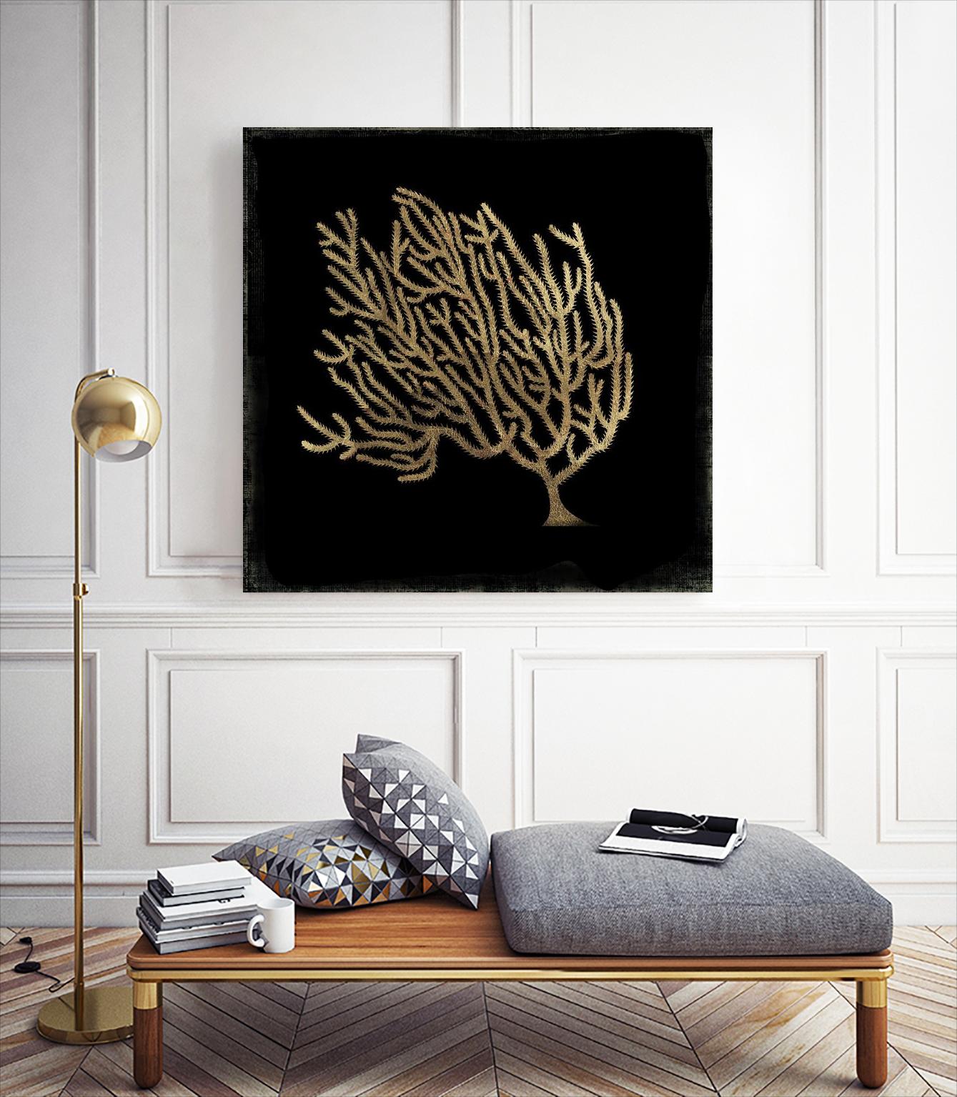 Gold Coral II by Aimee Wilson on GIANT ART - gold nautical