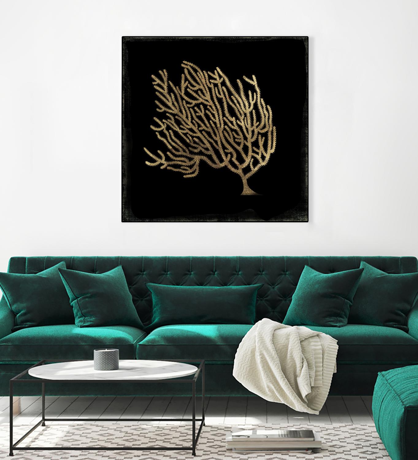 Gold Coral II by Aimee Wilson on GIANT ART - gold nautical