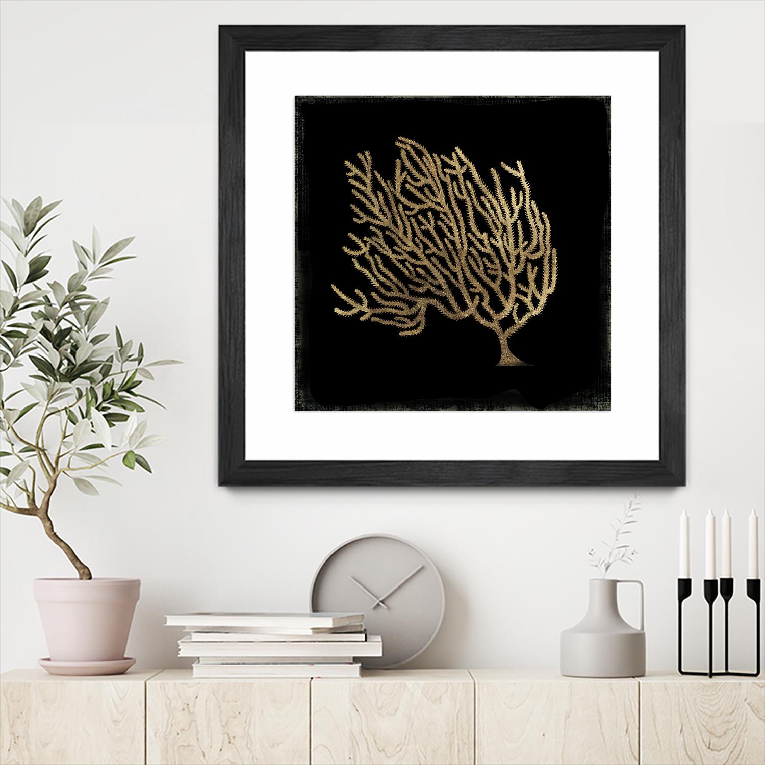 Gold Coral II by Aimee Wilson on GIANT ART - gold nautical