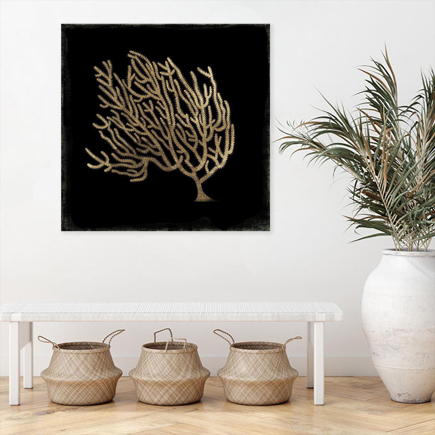 Gold Coral II by Aimee Wilson on GIANT ART - gold nautical