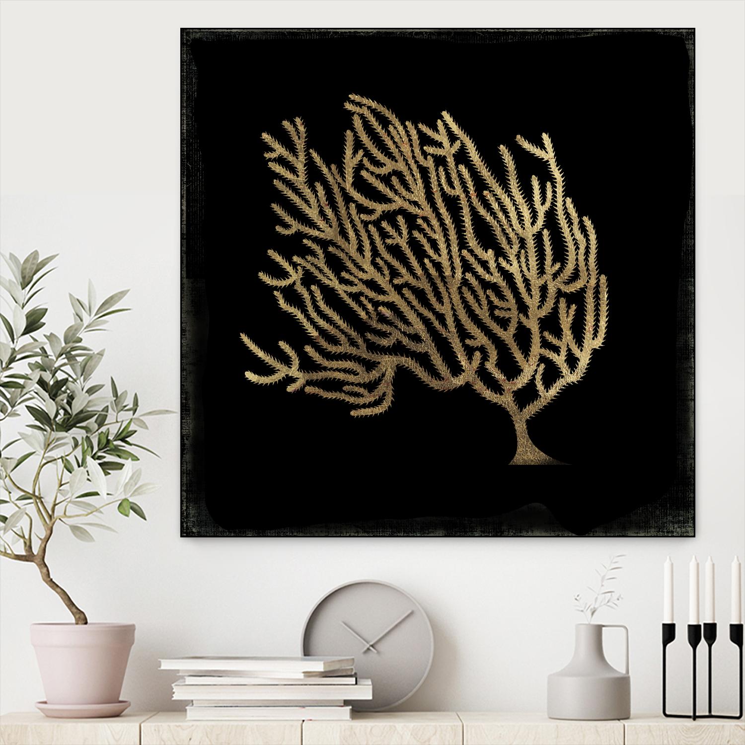 Gold Coral II by Aimee Wilson on GIANT ART - gold nautical
