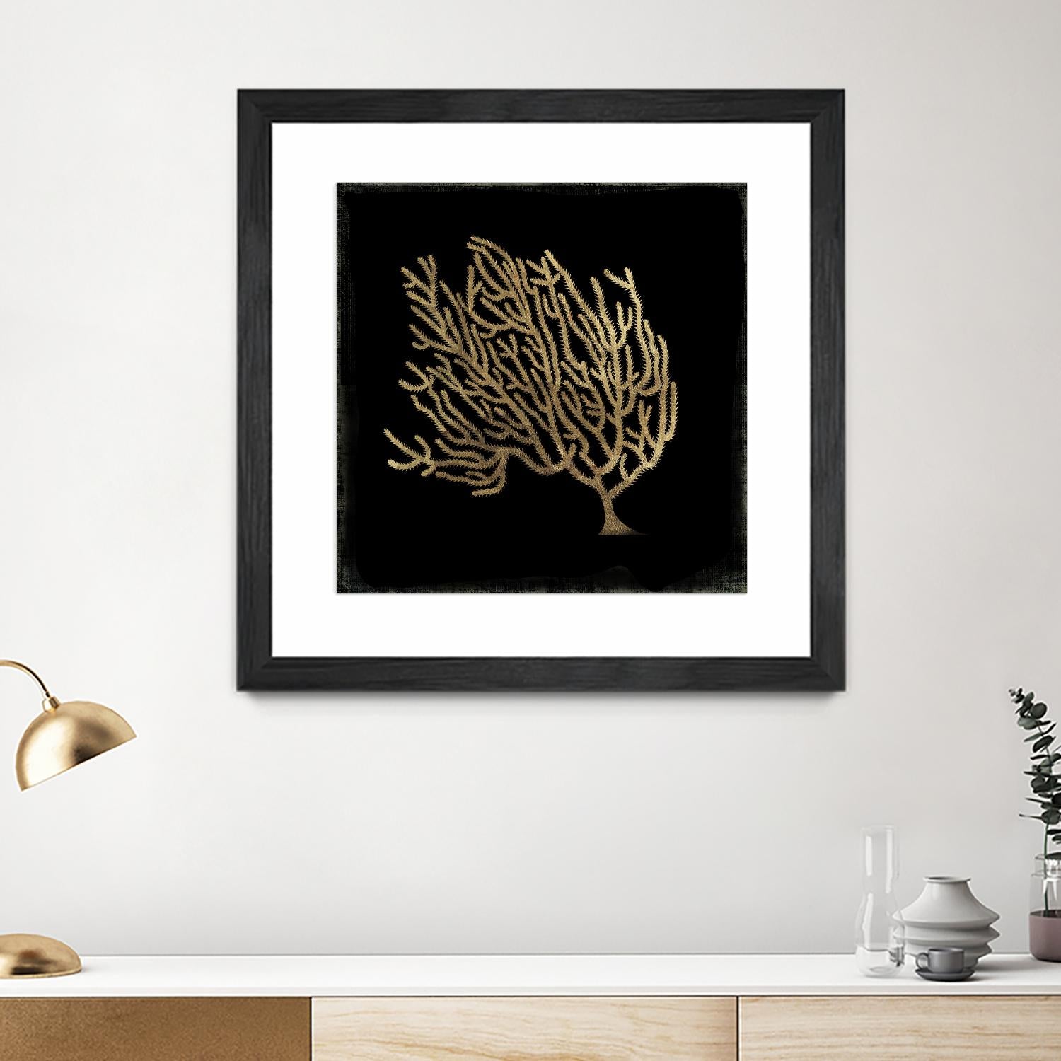 Gold Coral II by Aimee Wilson on GIANT ART - gold nautical