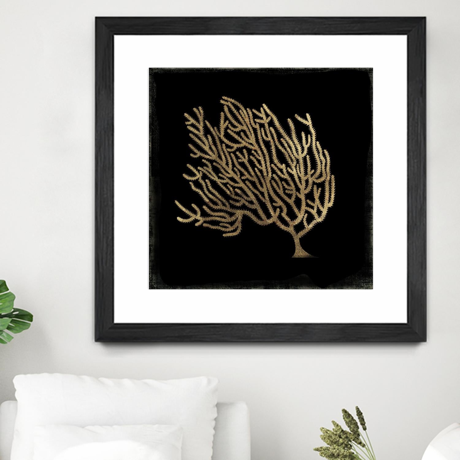 Gold Coral II by Aimee Wilson on GIANT ART - gold nautical