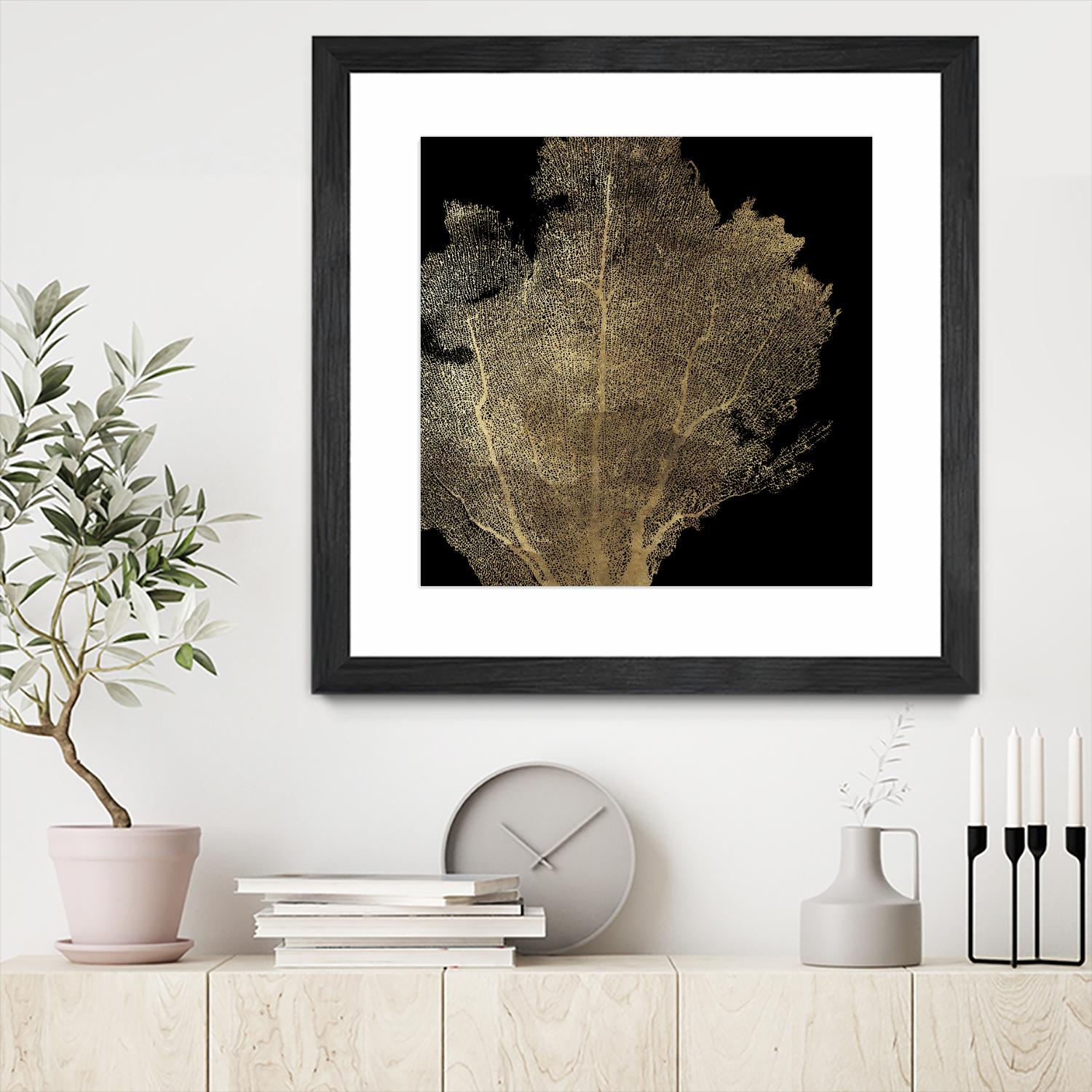Honey Comb Coral I by Aimee Wilson on GIANT ART - gold nautical