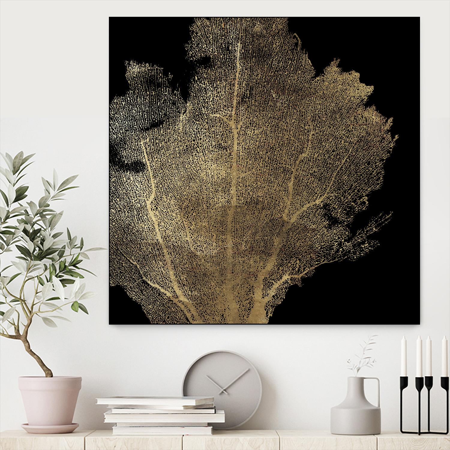 Honey Comb Coral I by Aimee Wilson on GIANT ART - gold nautical
