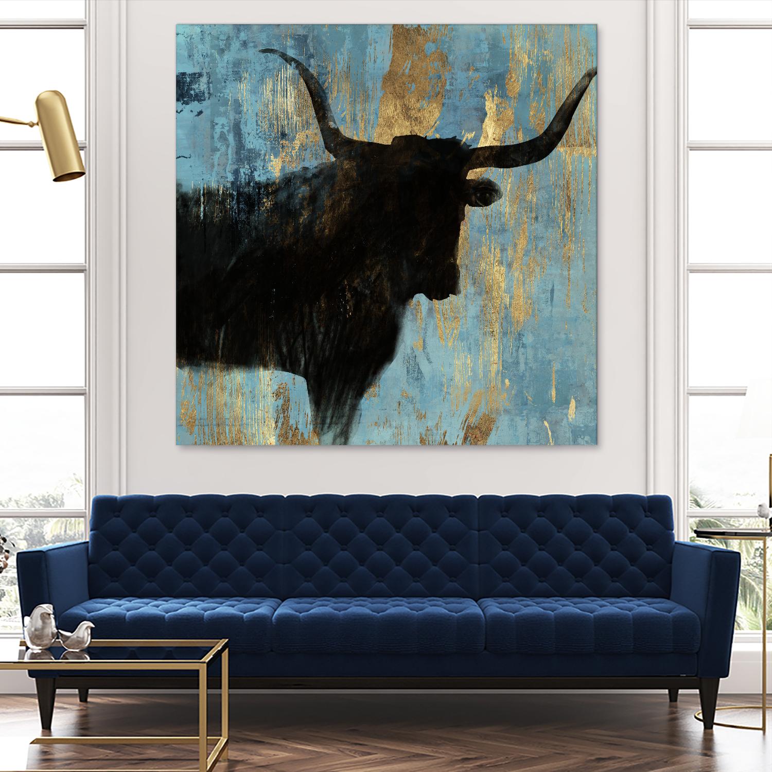 Bison I by Aimee Wilson on GIANT ART - blue contemporary