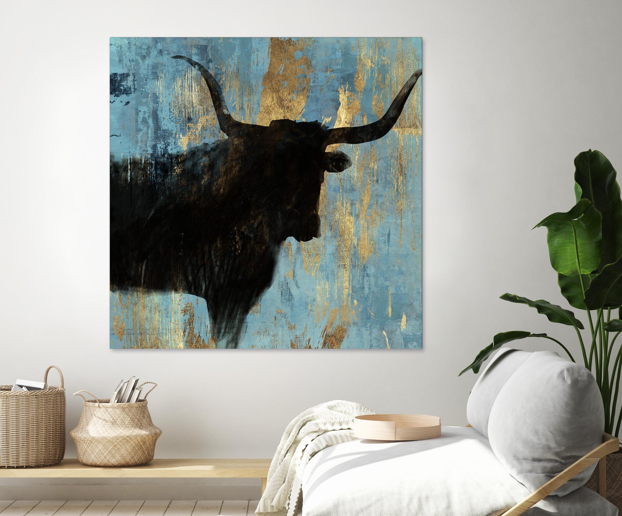 Bison I by Aimee Wilson on GIANT ART - blue contemporary
