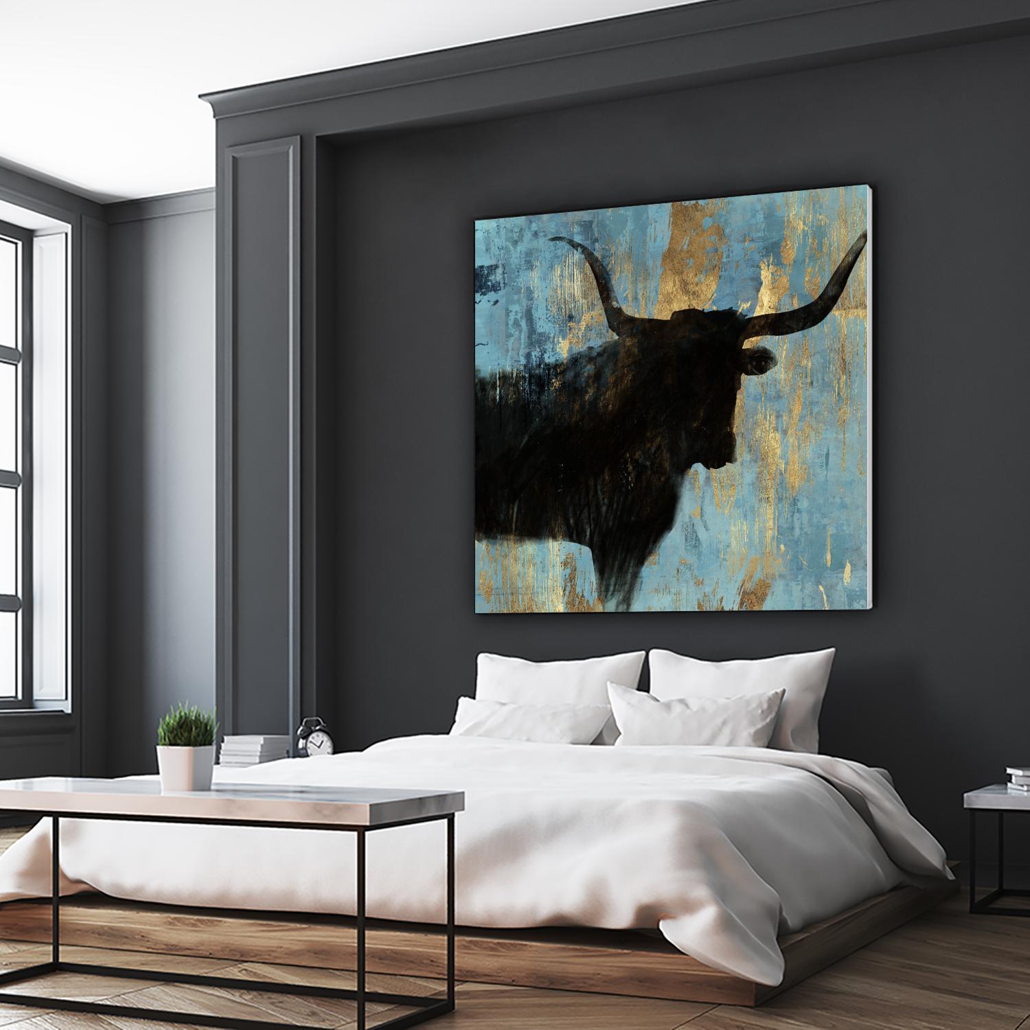 Bison I by Aimee Wilson on GIANT ART - blue contemporary