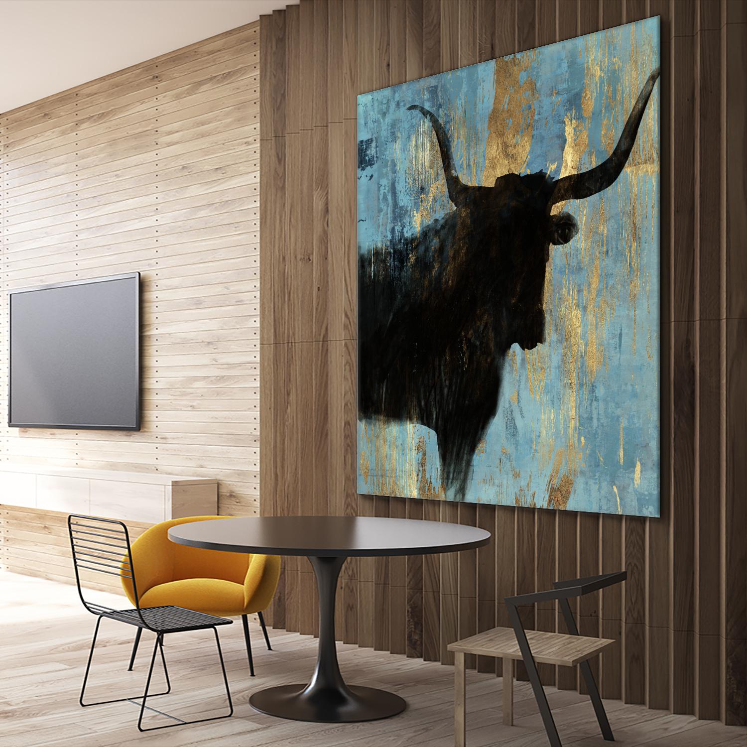 Bison I by Aimee Wilson on GIANT ART - blue contemporary