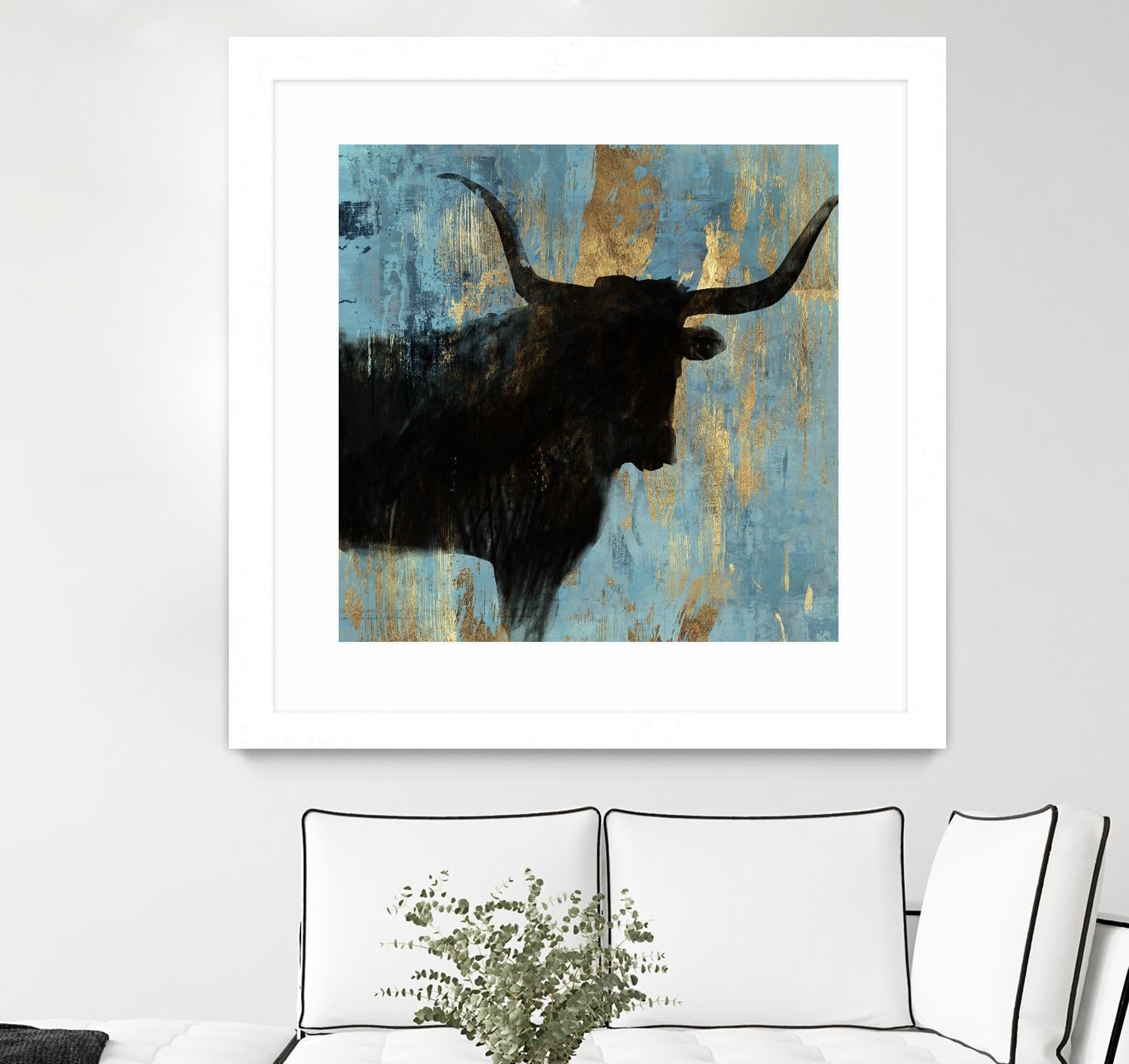 Bison I by Aimee Wilson on GIANT ART - blue contemporary