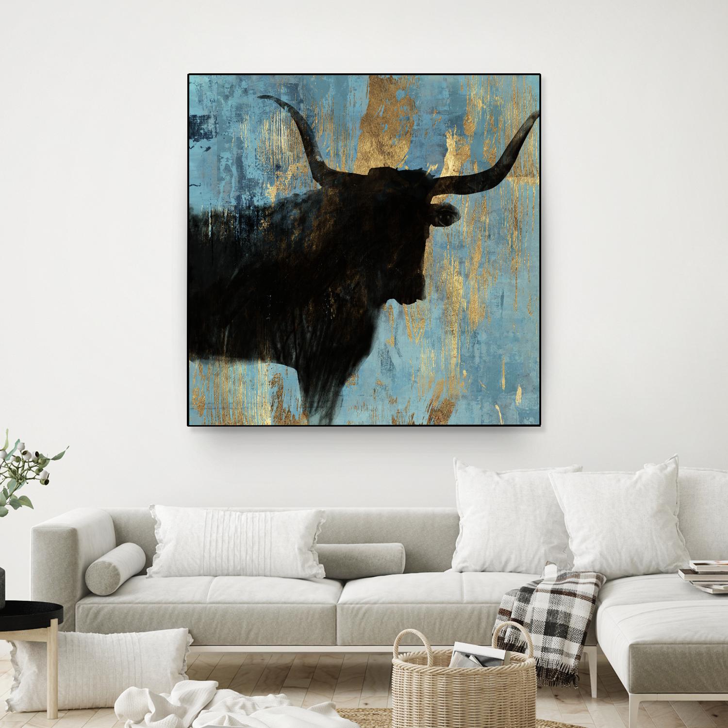 Bison I by Aimee Wilson on GIANT ART - blue contemporary