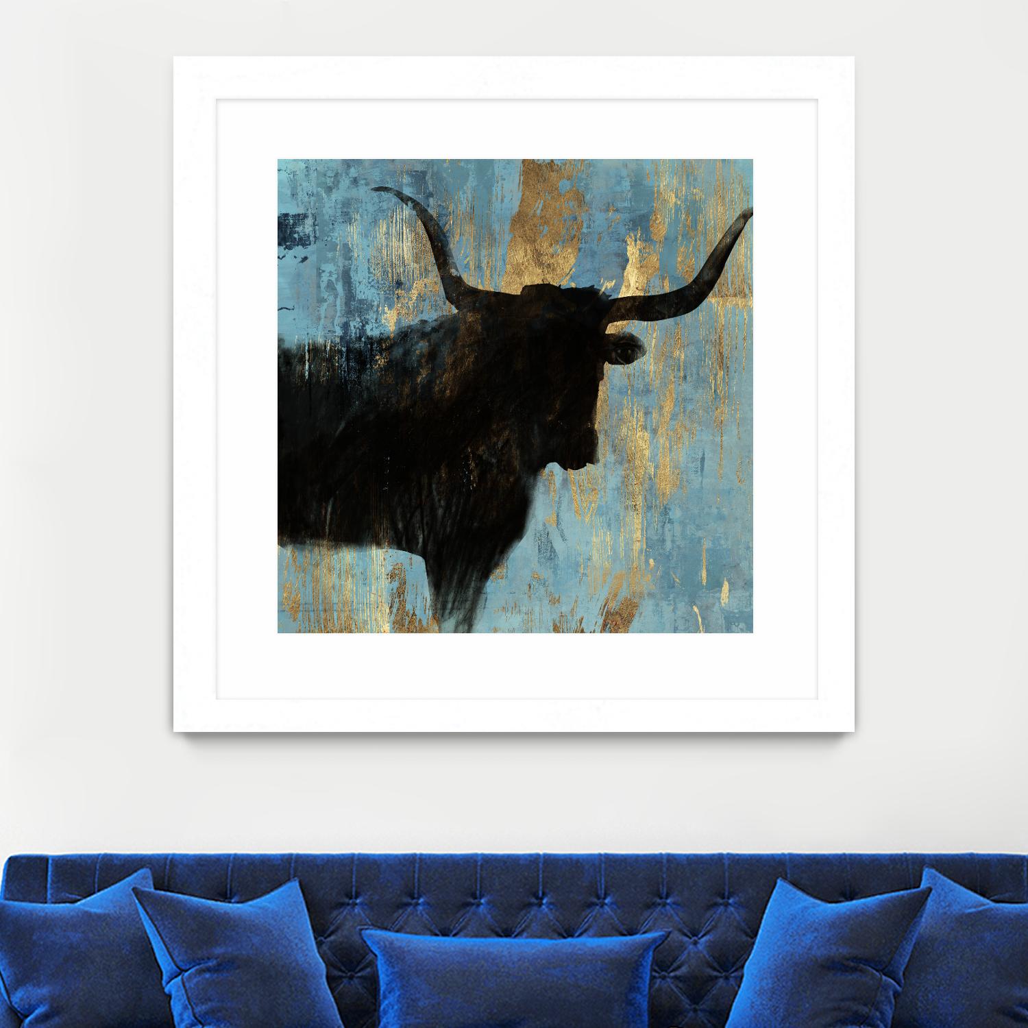 Bison I by Aimee Wilson on GIANT ART - blue contemporary
