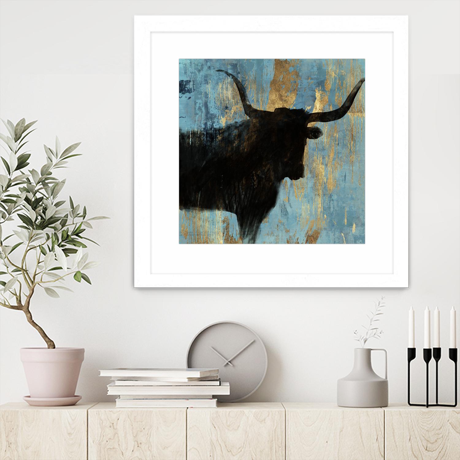 Bison I by Aimee Wilson on GIANT ART - blue contemporary