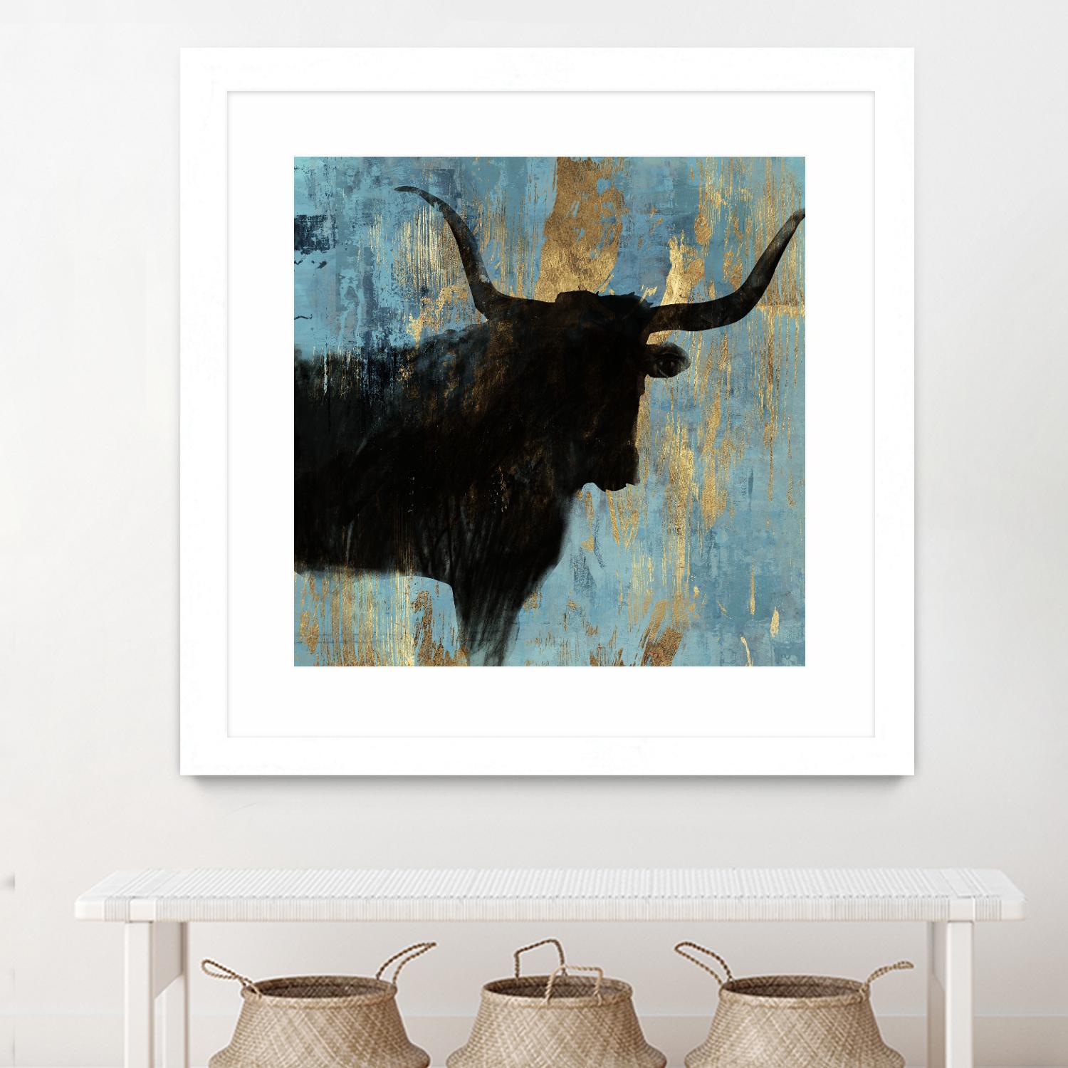 Bison I by Aimee Wilson on GIANT ART - blue contemporary