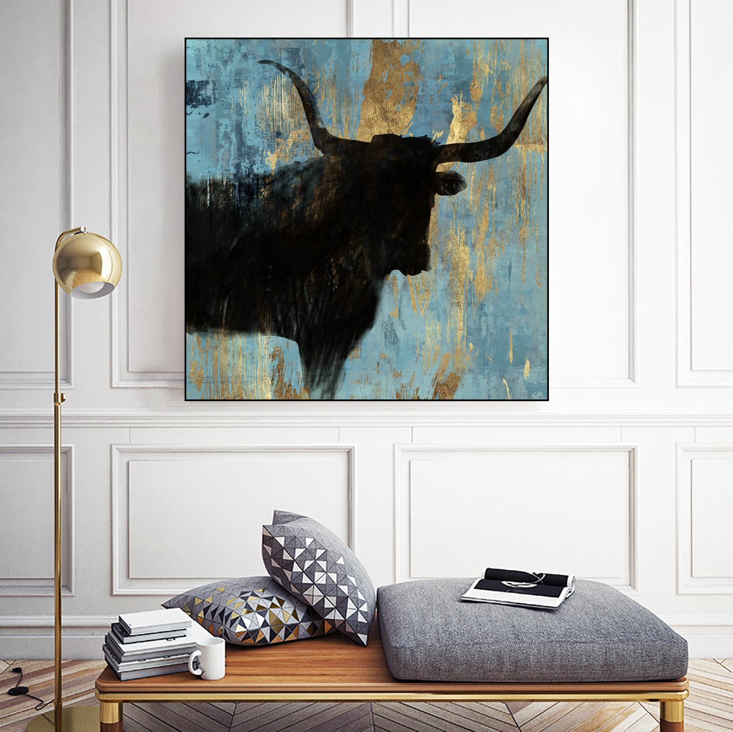 Bison I by Aimee Wilson on GIANT ART - blue contemporary