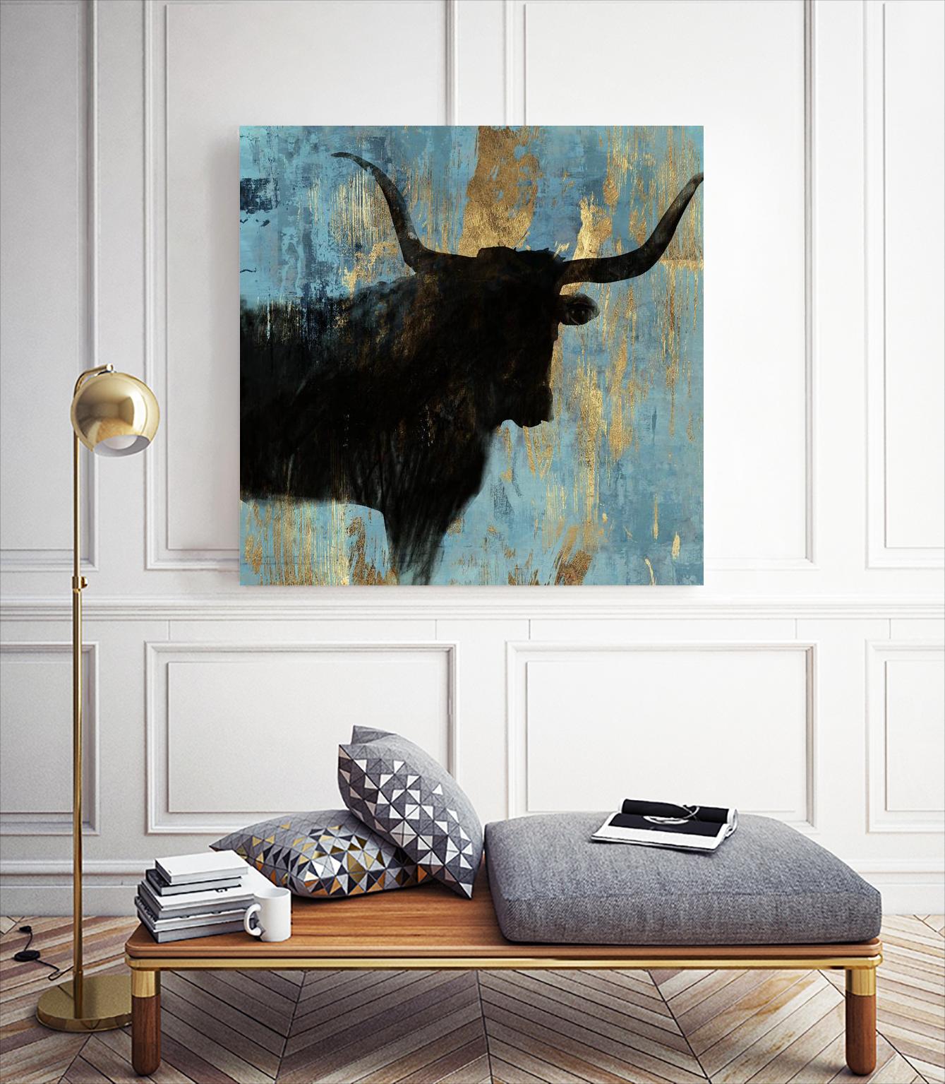 Bison I by Aimee Wilson on GIANT ART - blue contemporary