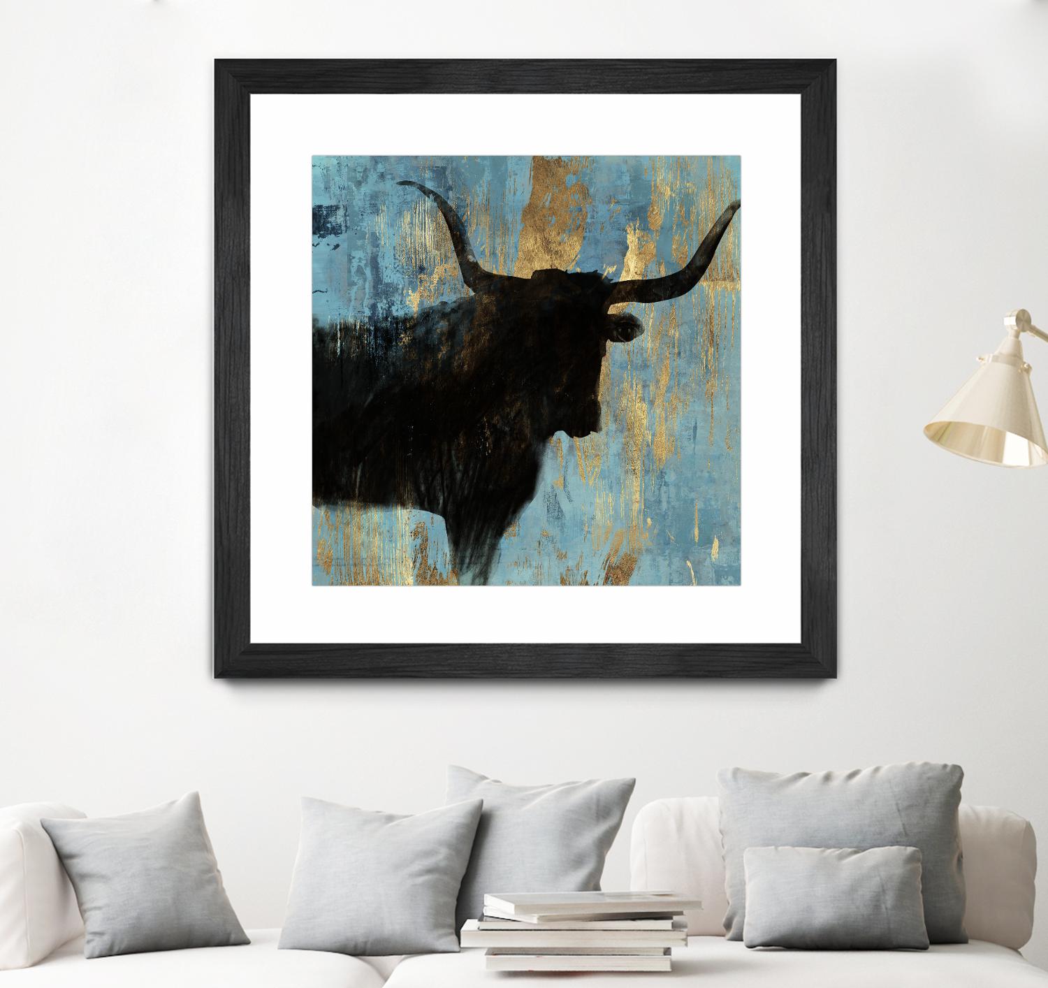 Bison I by Aimee Wilson on GIANT ART - blue contemporary
