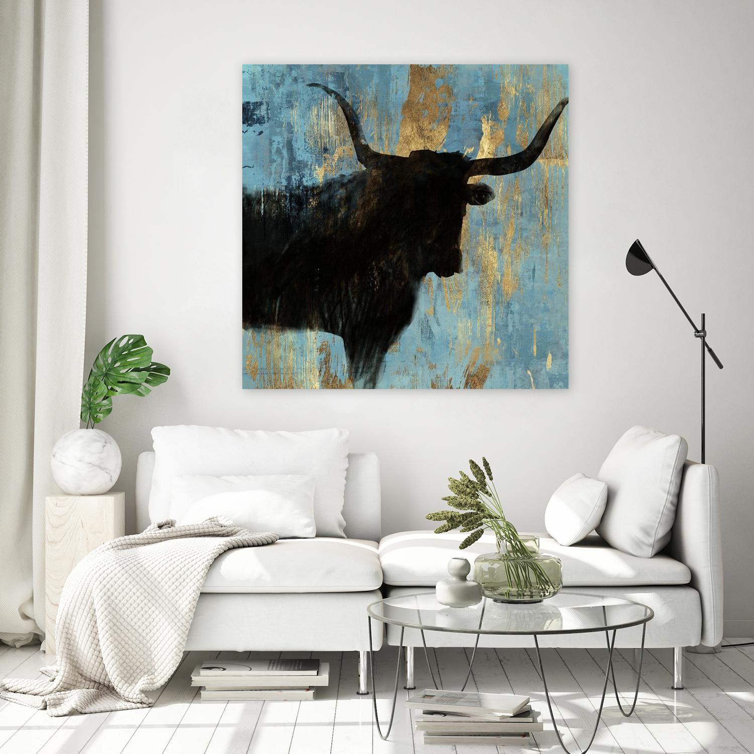 Bison I by Aimee Wilson on GIANT ART - blue contemporary