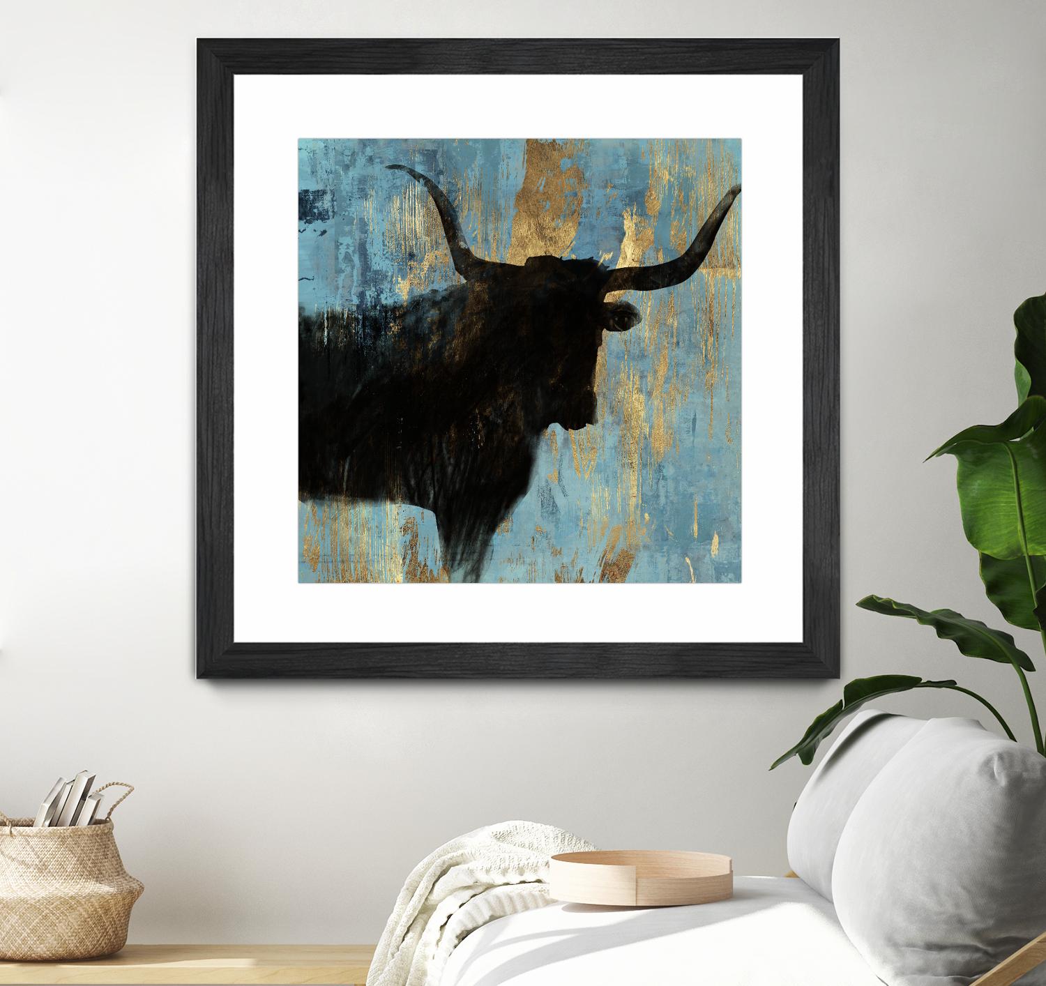 Bison I by Aimee Wilson on GIANT ART - blue contemporary
