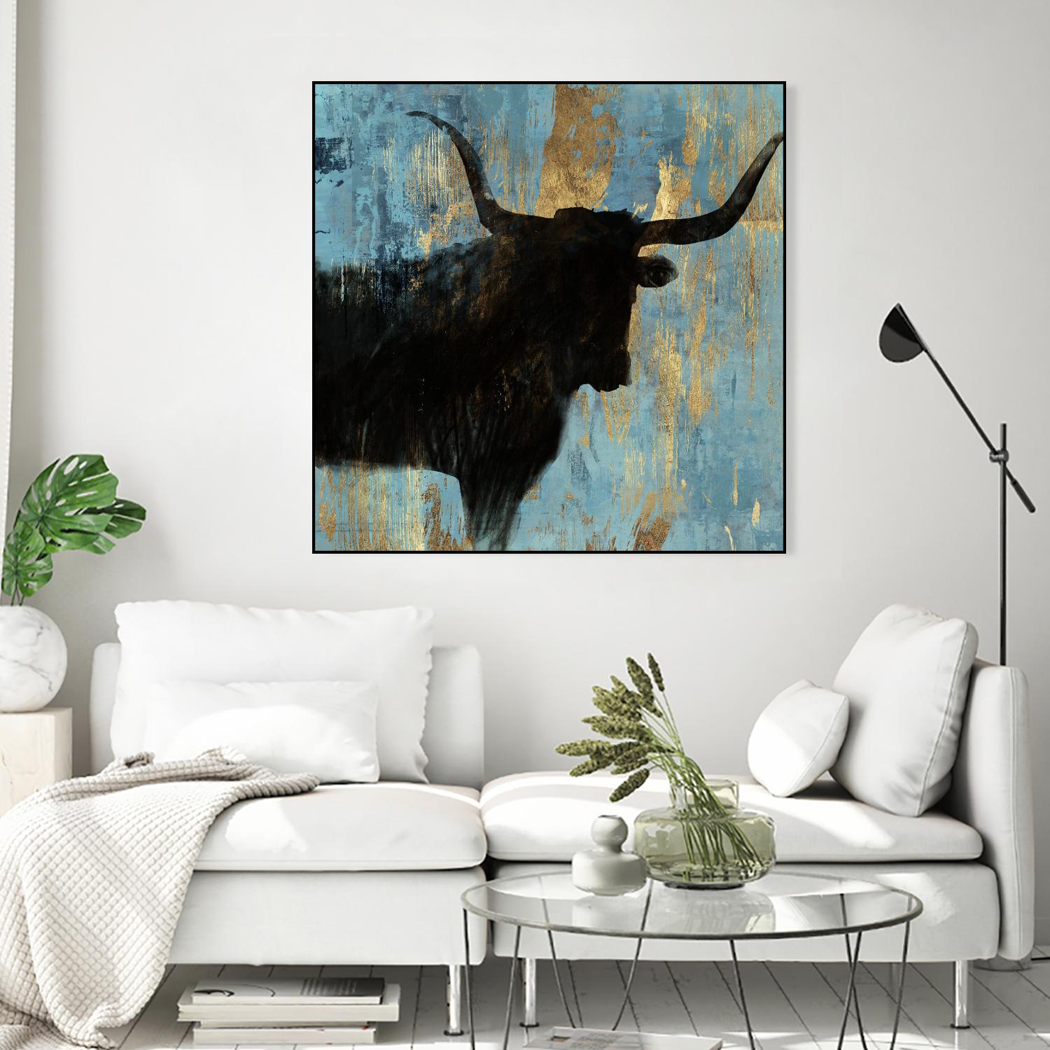 Bison I by Aimee Wilson on GIANT ART - blue contemporary